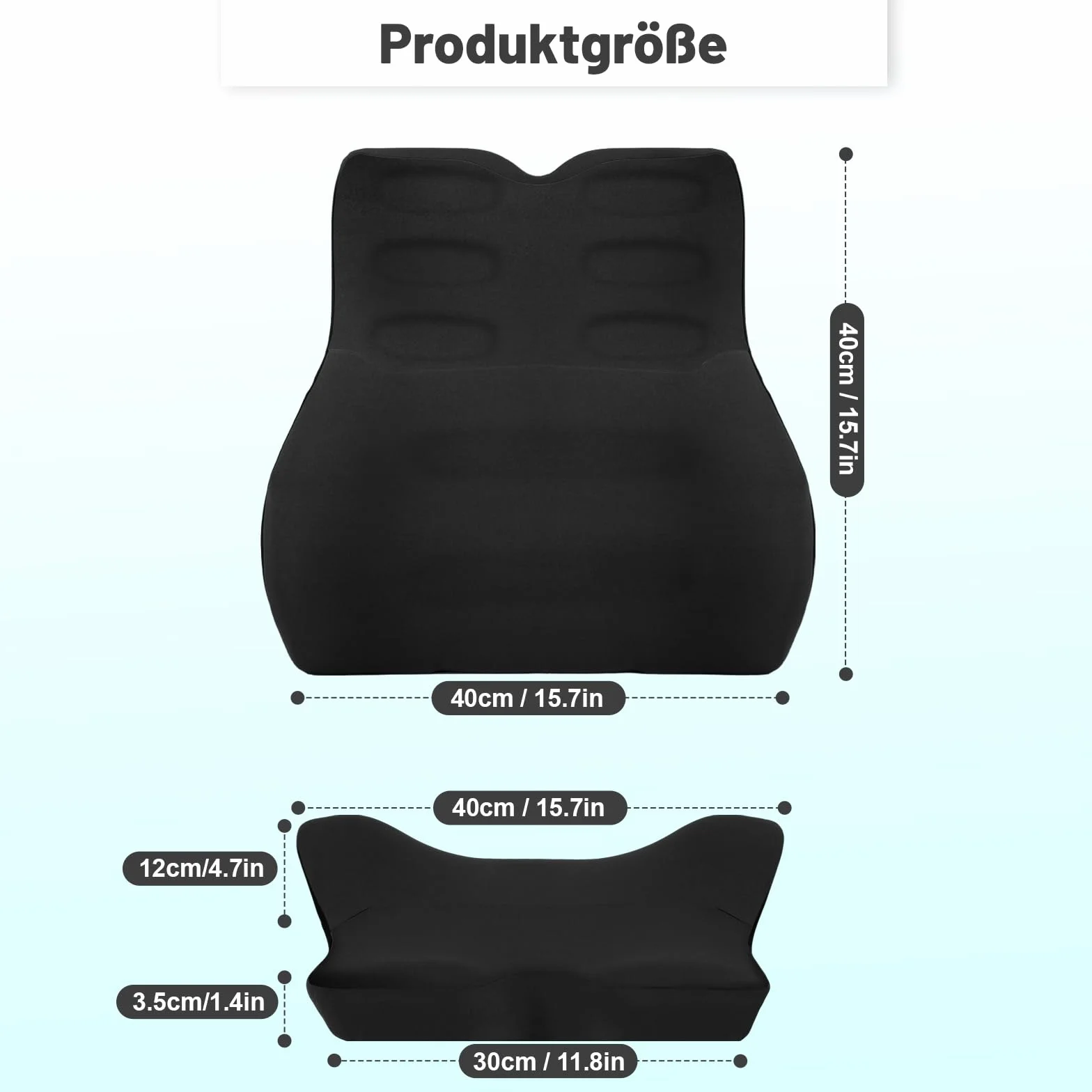 Poduszka lędźwiowa do samochodu, poduszka lędźwiowa krzesło biurowe z pianki pamięciowej, ergonomiczna poduszka na plecy, podparcie lędźwiowe do samochodu, krzesło, podróż, czarna