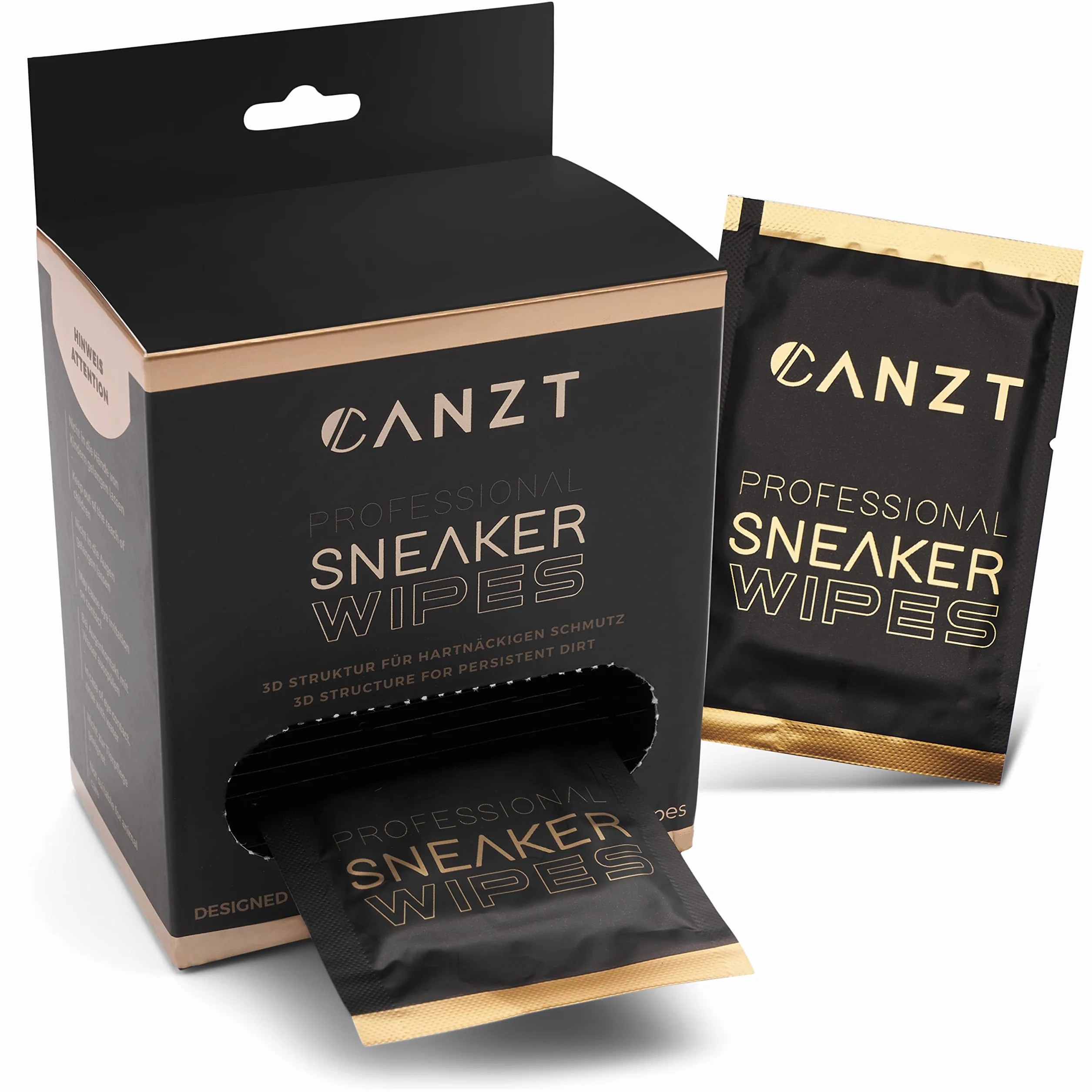 Canzt Sneaker Wipes – Chusteczki do czyszczenia butów i sneakersów – 30 szt. do skóry, zamszu, nubuku, tkanin – idealne do białych butów