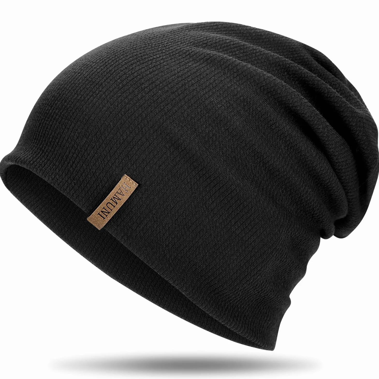 Hamuni Slouch Beanie Czapka damska, męska, elastyczna, miękka, wygodna, z dżerseju, klasyczna, modna, długa czapka typu beanie, idealna na wiosnę, jesień i zimę
