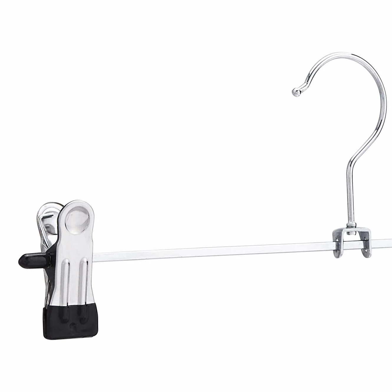Amazon Basics Metalowe wieszaki na spodnie i spódnice z klipsami chrom 20 sztuk