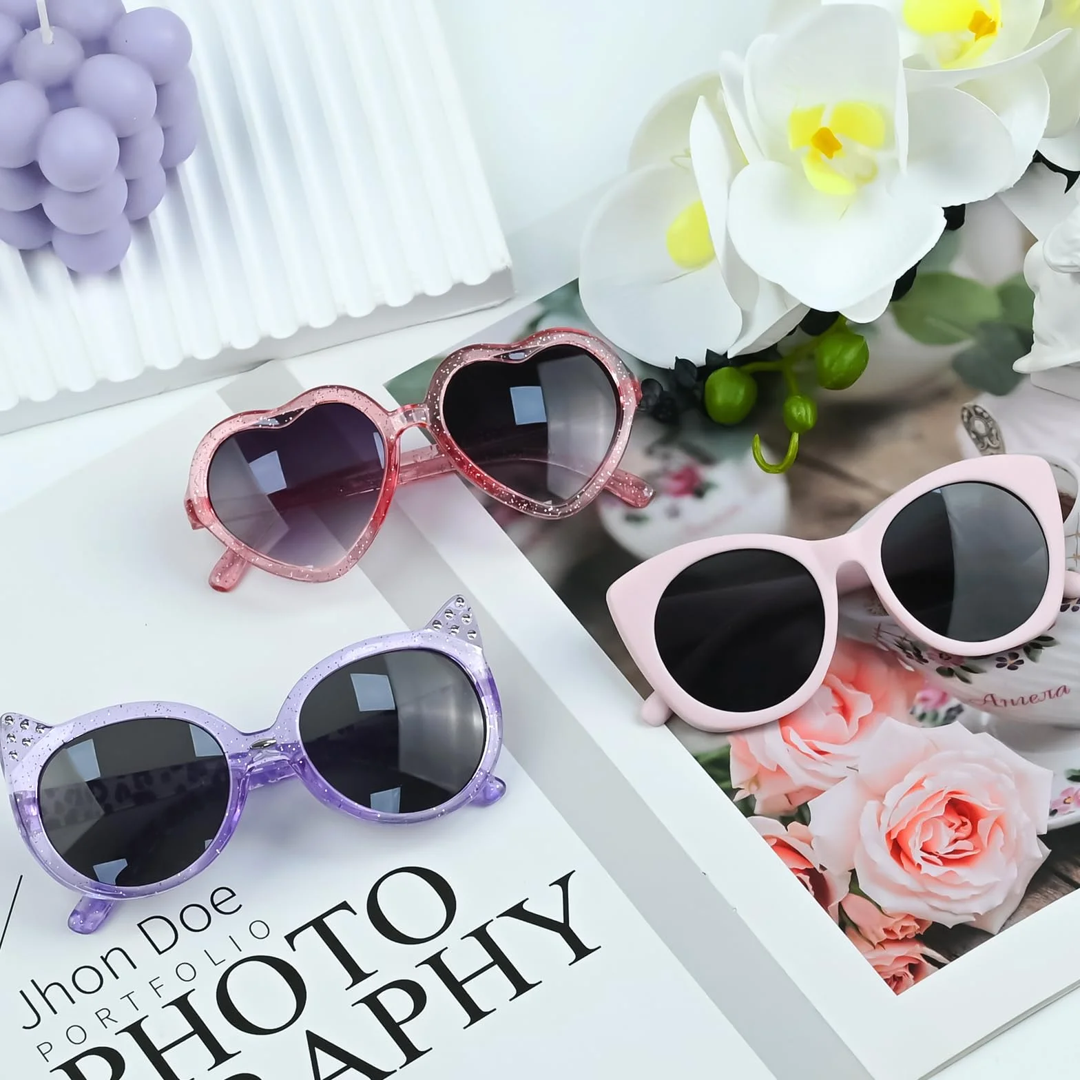 3 szt. Okulary przeciwsłoneczne dla dzieci, okulary przeciwsłoneczne dla dziewczynek, dziecięce okulary przeciwsłoneczne polaryzowane, okulary przeciwsłoneczne UV dla chłopców i dziewczynek