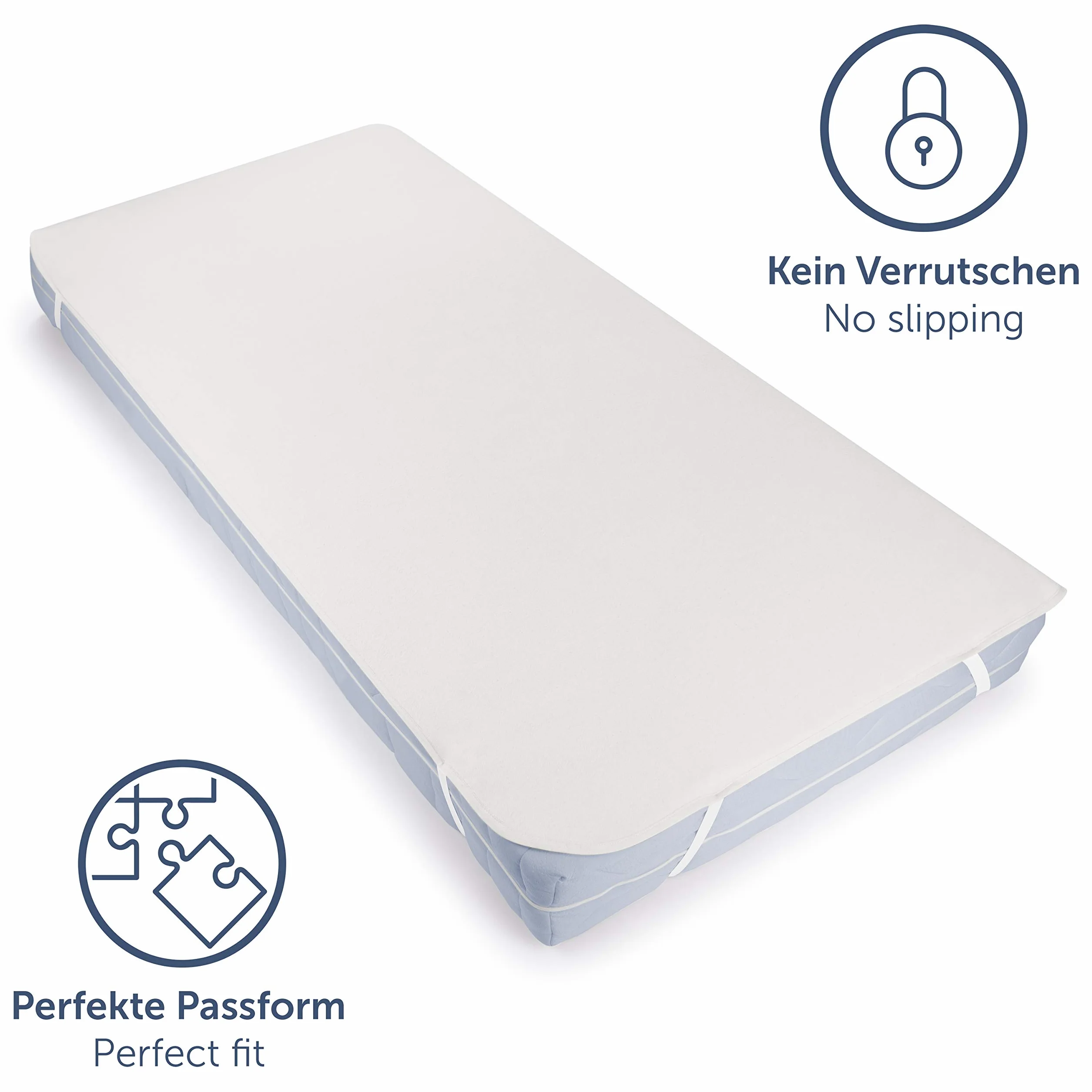 Blumtal® Premium Molton ochraniacz na materac 100x200 cm z 100% bawełny, zestaw 2 sztuki – certyfikowana nakładka na materac Oeko-Tex – oddychająca ochrona materaca – podkład na materac 100x200 cm