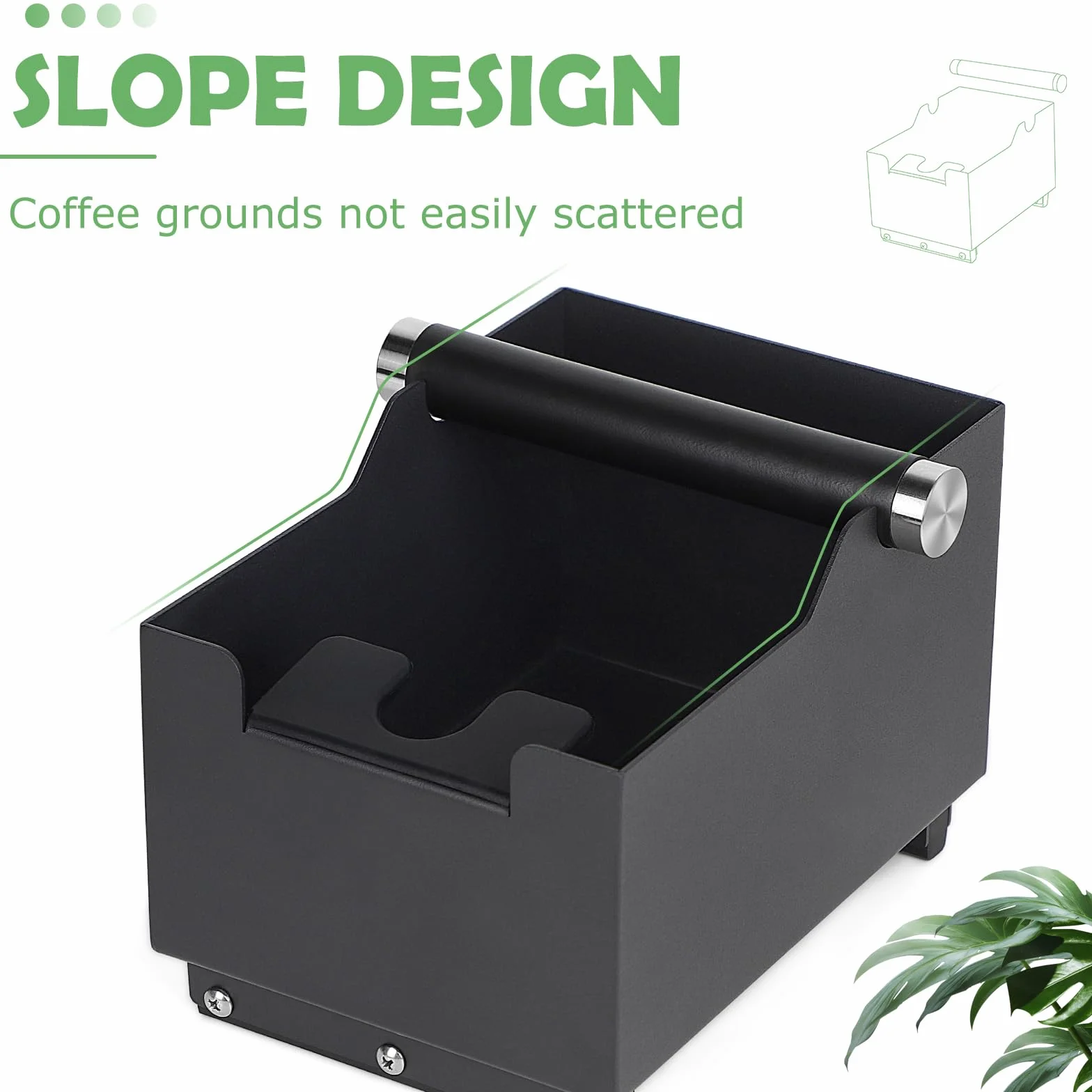 EFUTURETIME Pojemnik na odcedzacz Espresso Knock Box 20 cm x 14,5 cm x 14 cm