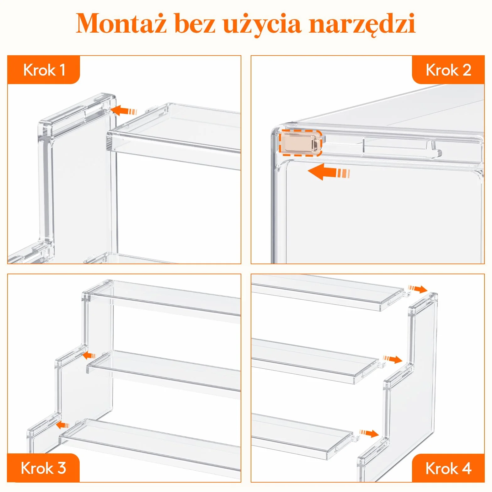 Lifewit 3 Tier Clear Display Risers Stand 22,8 cm Plastikowe Organizatory do Figurek Cupcake Perfumy Stojak Wyświetlania