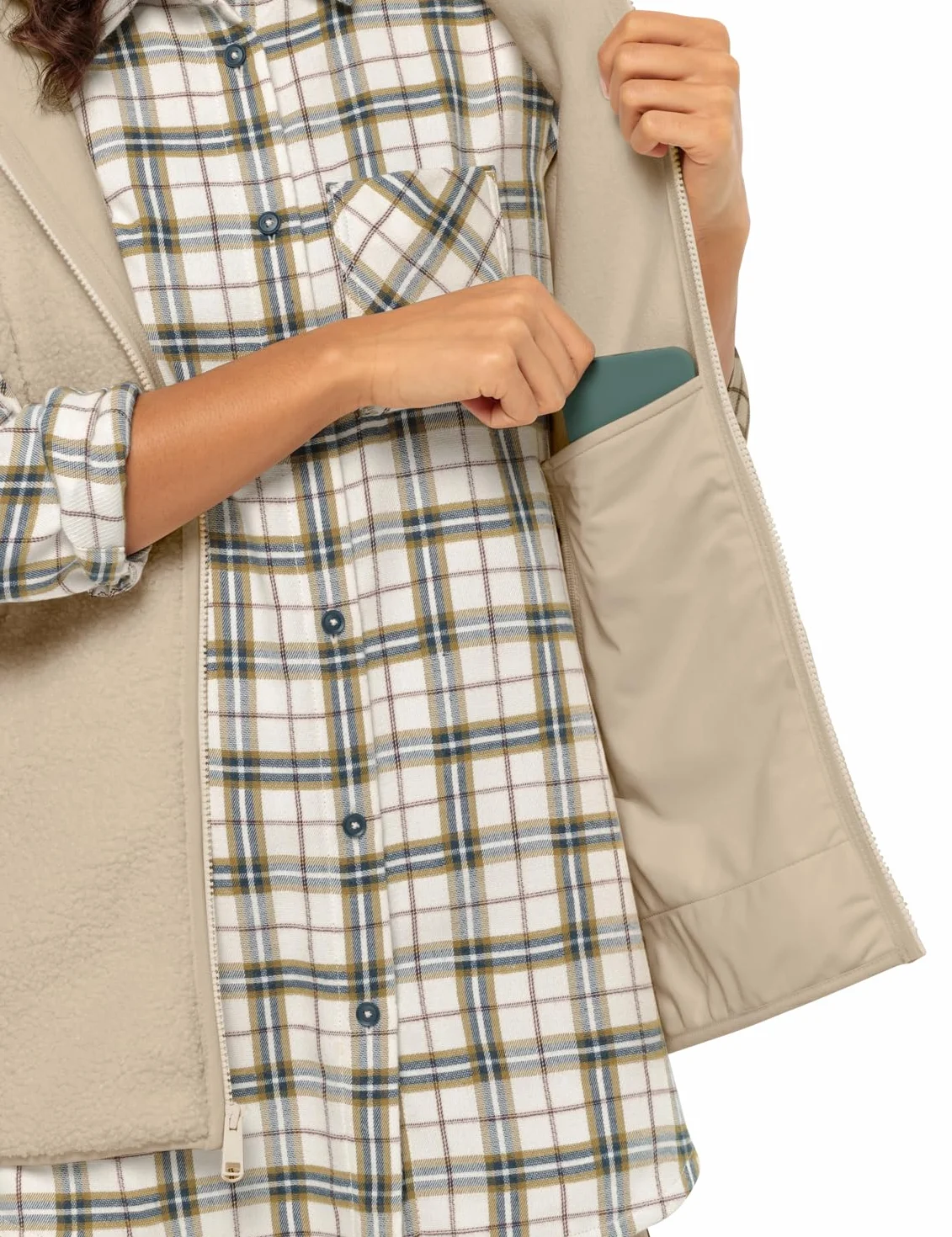 Jack Wolfskin Kamizelka polarowa Kobiety High Curl Long Vest W
