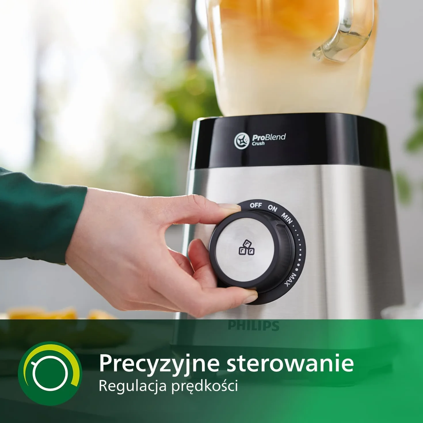 Philips Blender kielichowy 1000 W Szklany dzbanek 2 l Technologia ProBlend Crush HR3573/90