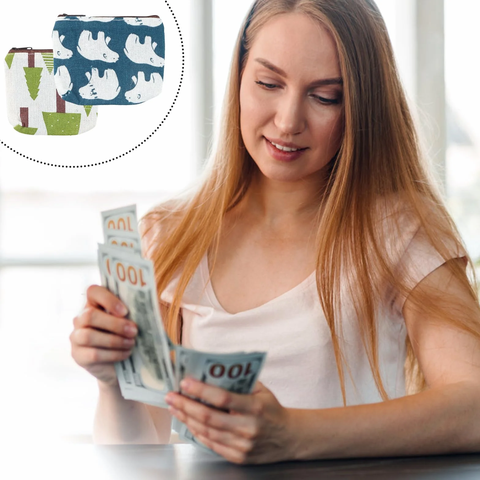 Portmonetka dla chłopca i dziewczynki, 4 szt., z kreskówkową torebką na monety z zamknięciem na karty, brelok, portfel, kreskówkowy nadruk, torba na szminkę, 1, Nowoczesny