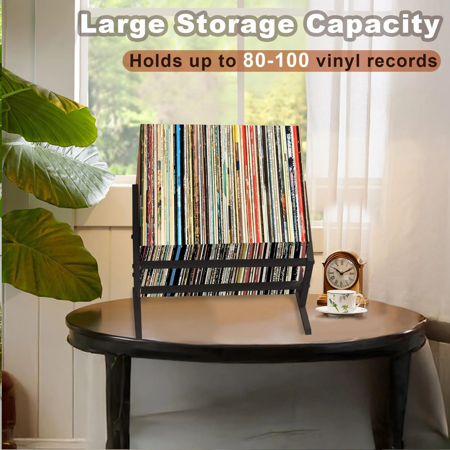 Metalowy stojak na winyle 80–100 LP, regał na płyty winylowe 40x28,5x30cm