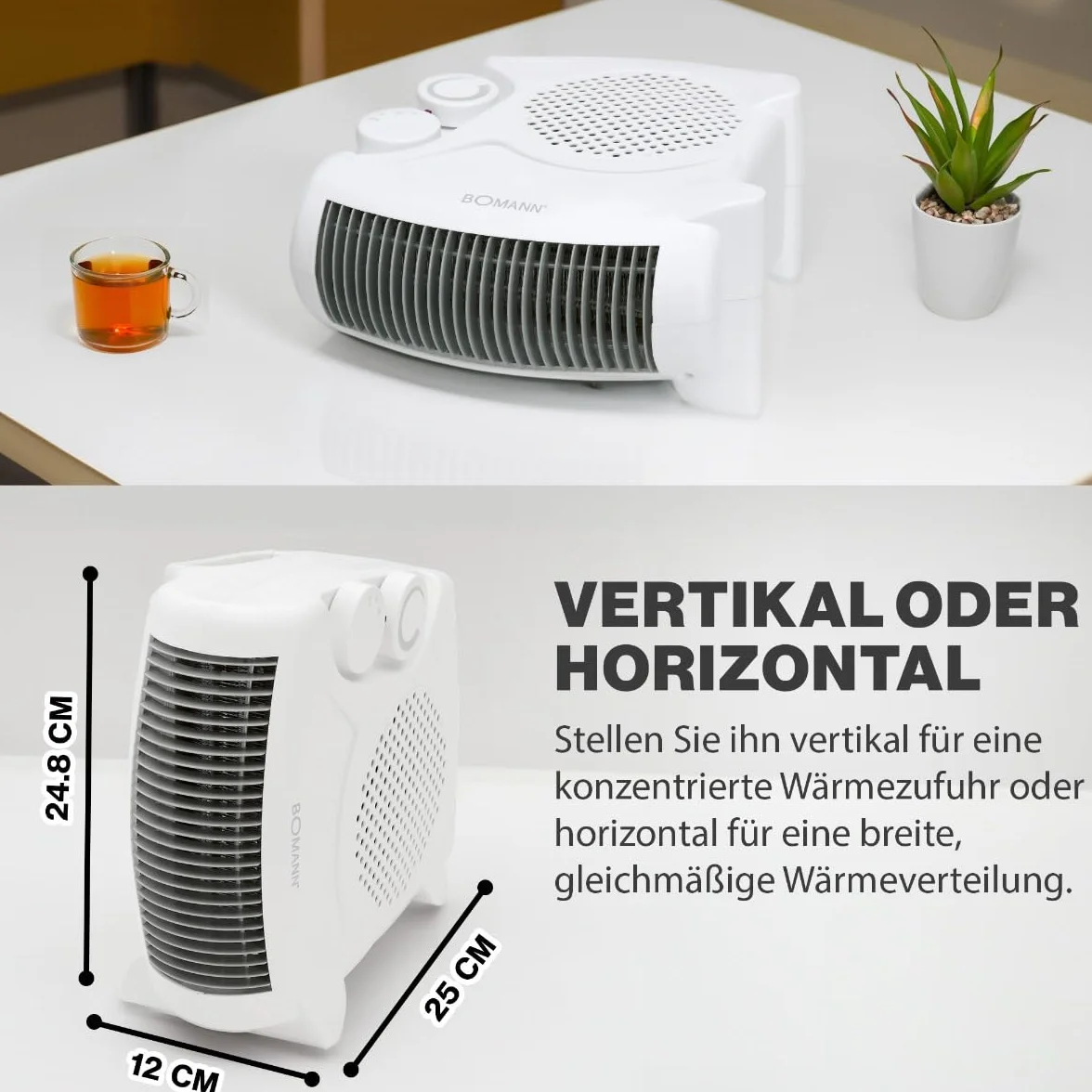 Boman HL 1095 CB Ogrzewanie wentylatorowe 2000 W Regulowany termostat 2 stopnie ogrzewania Funkcja chłodzenia