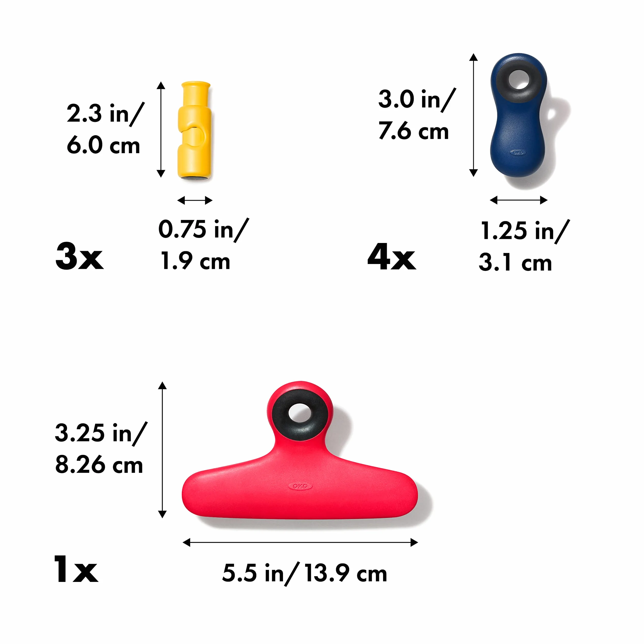 OXO Good Grips klips do torby 8-częściowy zestaw różne