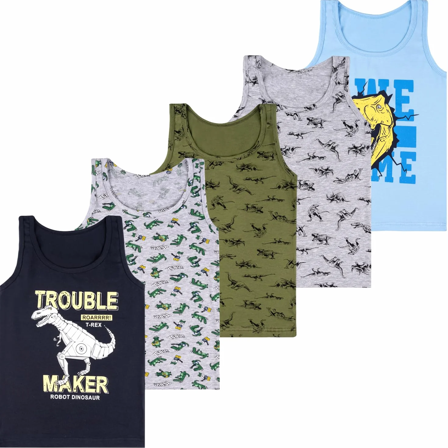 LOREZA ® 5-pak podkoszulek chłopięcych z bawełny tank top bielizna chłopięca
