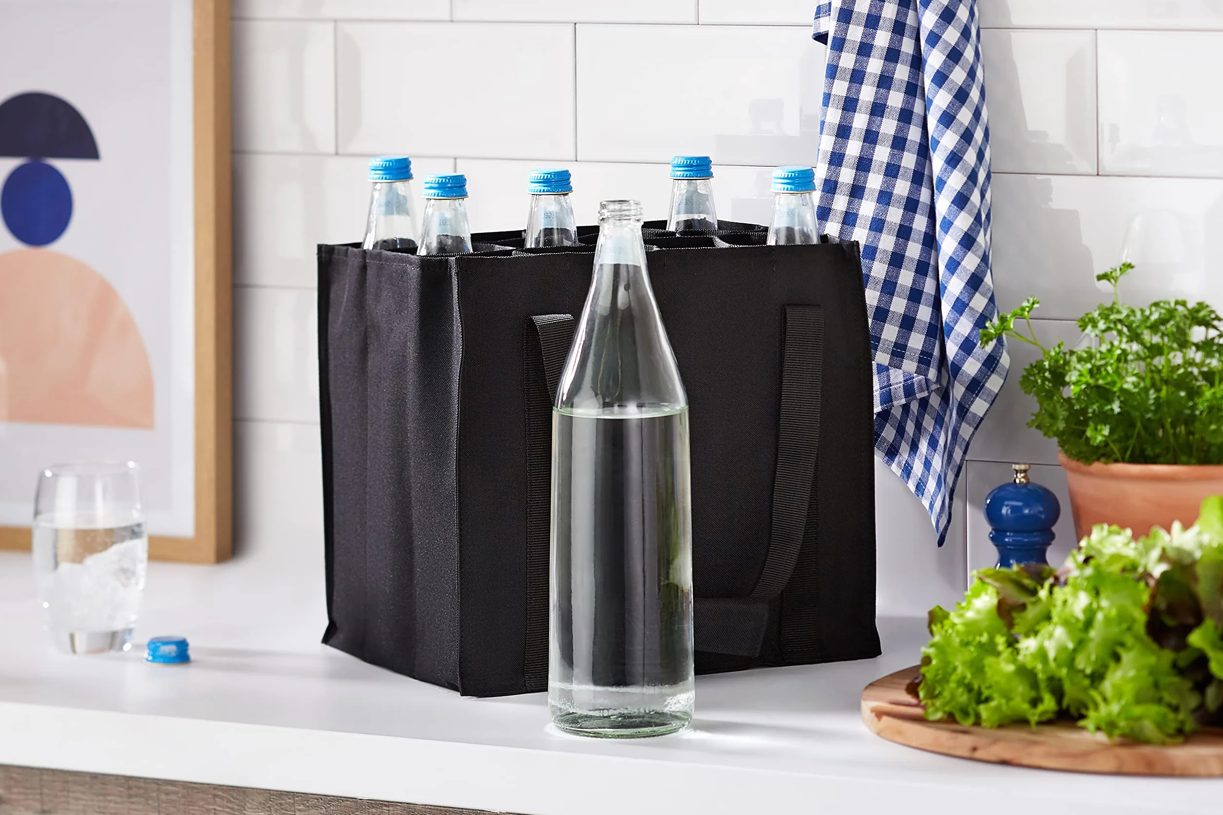 Amazon Basics torba na butelki 12 przegródek 0,75 l czarna