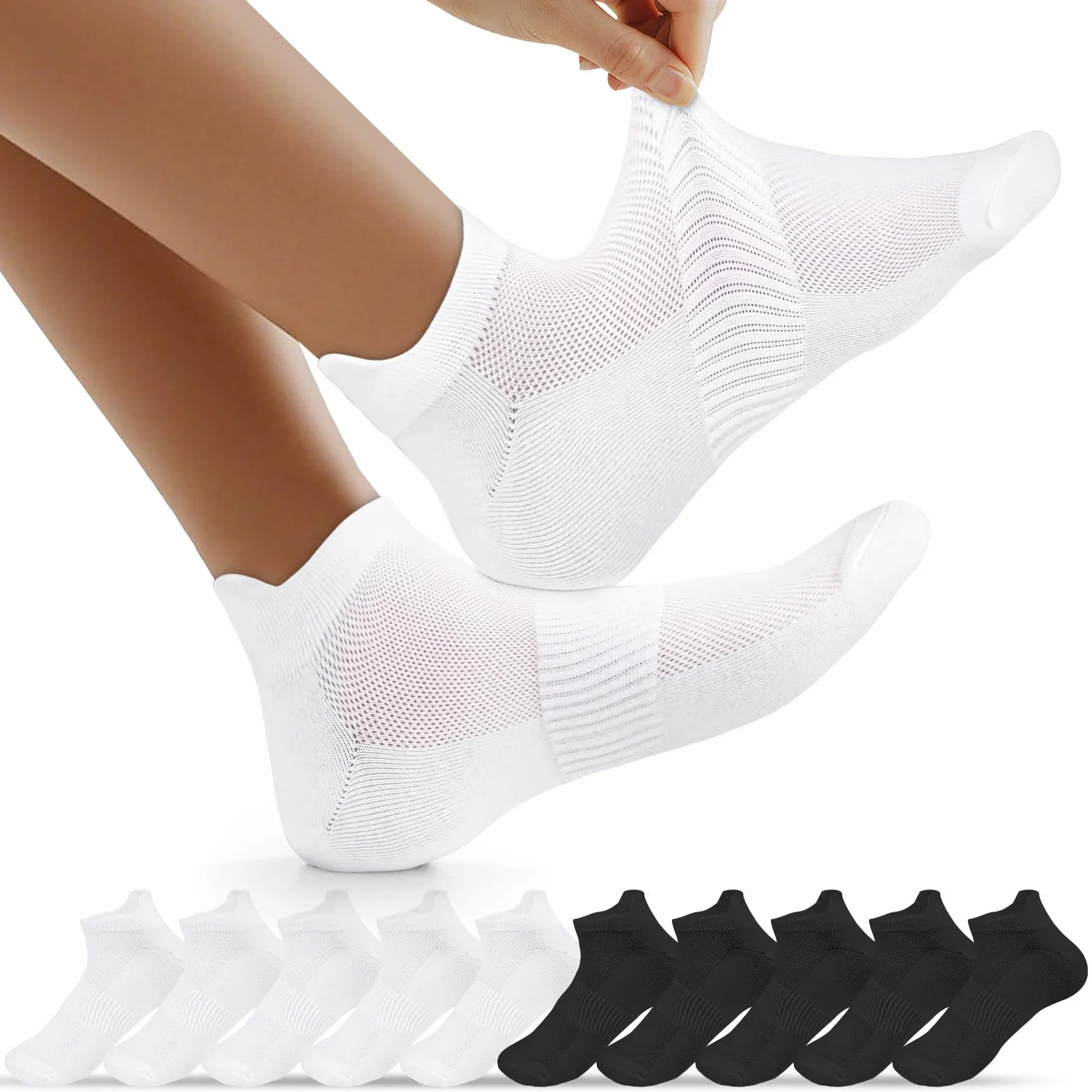 flintronic 10 sztuk skarpet treningowych, bawełniane, do tenisa, sportu, biegania, joggingu, 10 szt