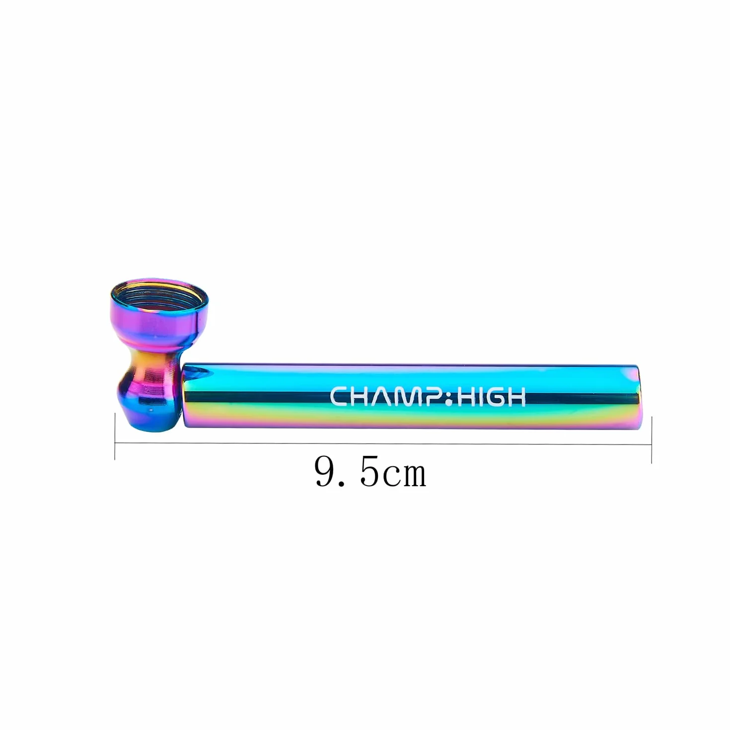 Metalowa fajka Rainbow z młynkiem i sitkiem, czarna, mała