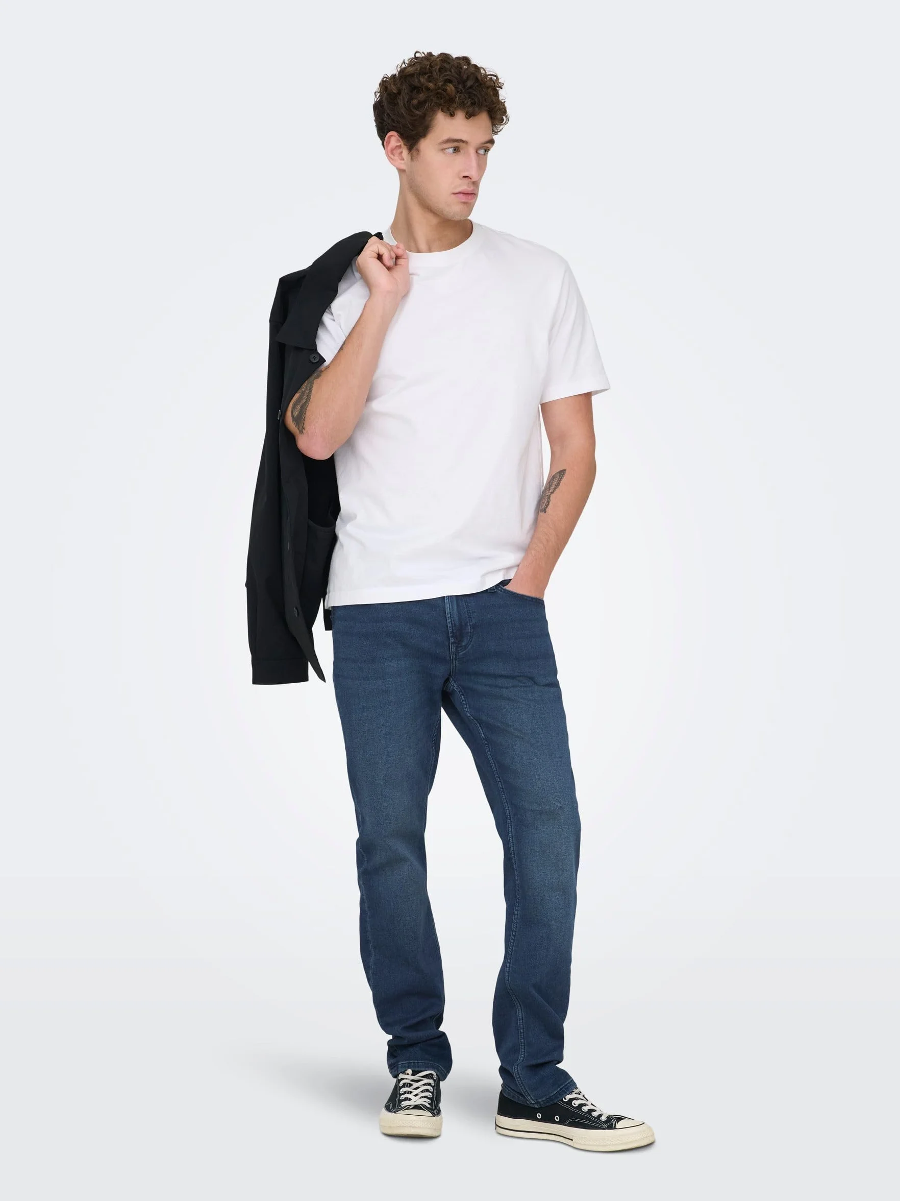 Only & Sons Onsloom Dark Blue Sweat Pk 3631 Noos - Jeansy slim Mężczyźni