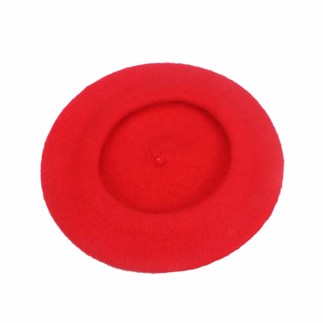 Przytulny Dziecięcy Beret Dziewczęcy Jednolity Czerwony Ciepły Wełniany Beanie Na Sezon