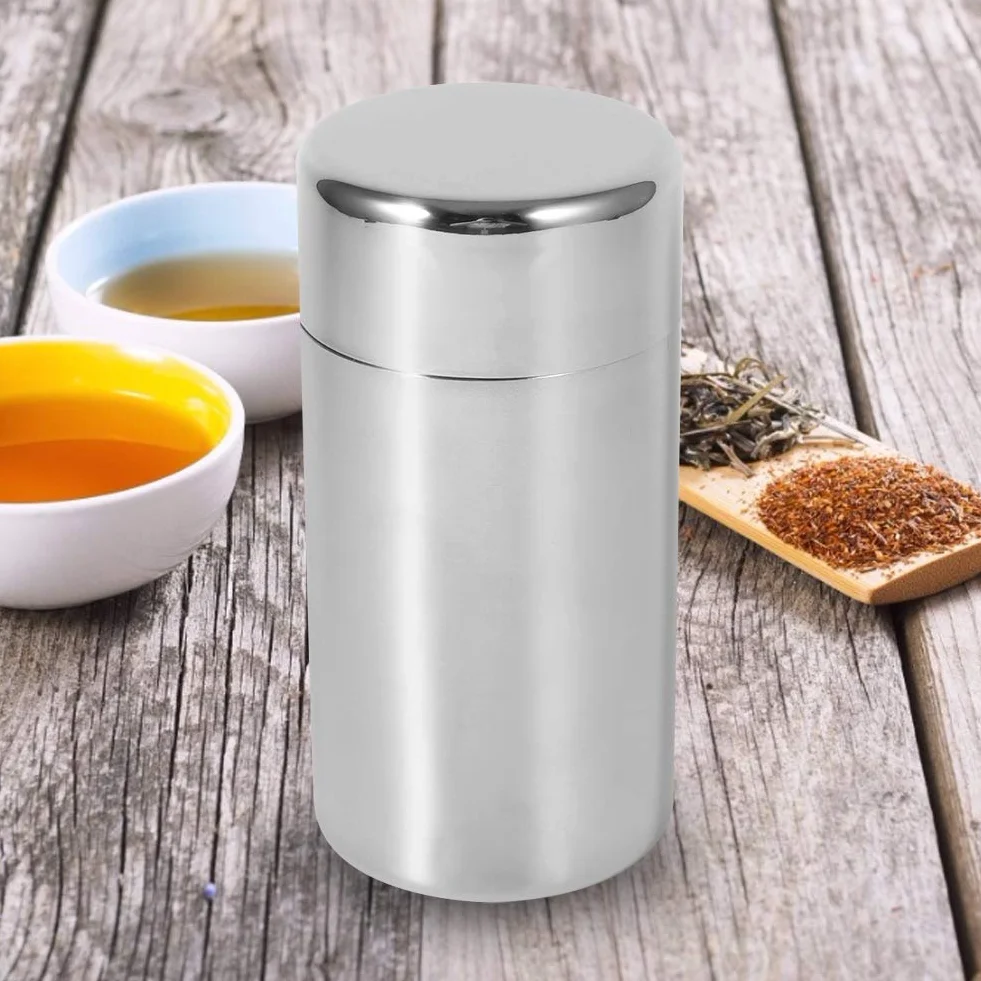 Puszka na herbatę ze stali nierdzewnej, puszka na kawę, espresso, puszka na herbatę ze stali nierdzewnej z wewnętrzną pokrywką, puszka na zapasy herbaty sypkiej kawy, kakao, cukru (L)