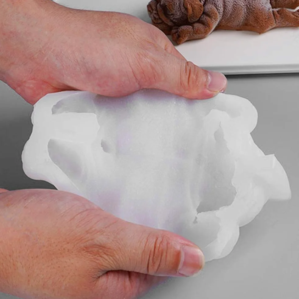 Silikonowa forma 3D Shar Pei DIY dekoracja ciasta musu czekoladowy lody kremowe