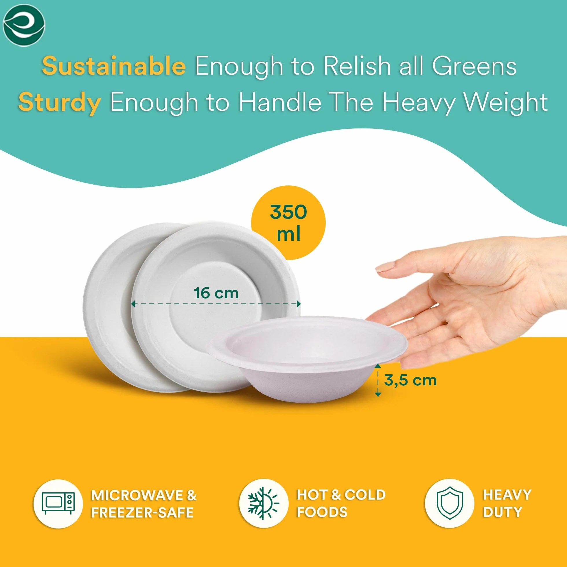 ECO SOUL 100% kompostowalne miski na zupę 12 uncji opakowanie 50 jednorazowe biodegradowalne