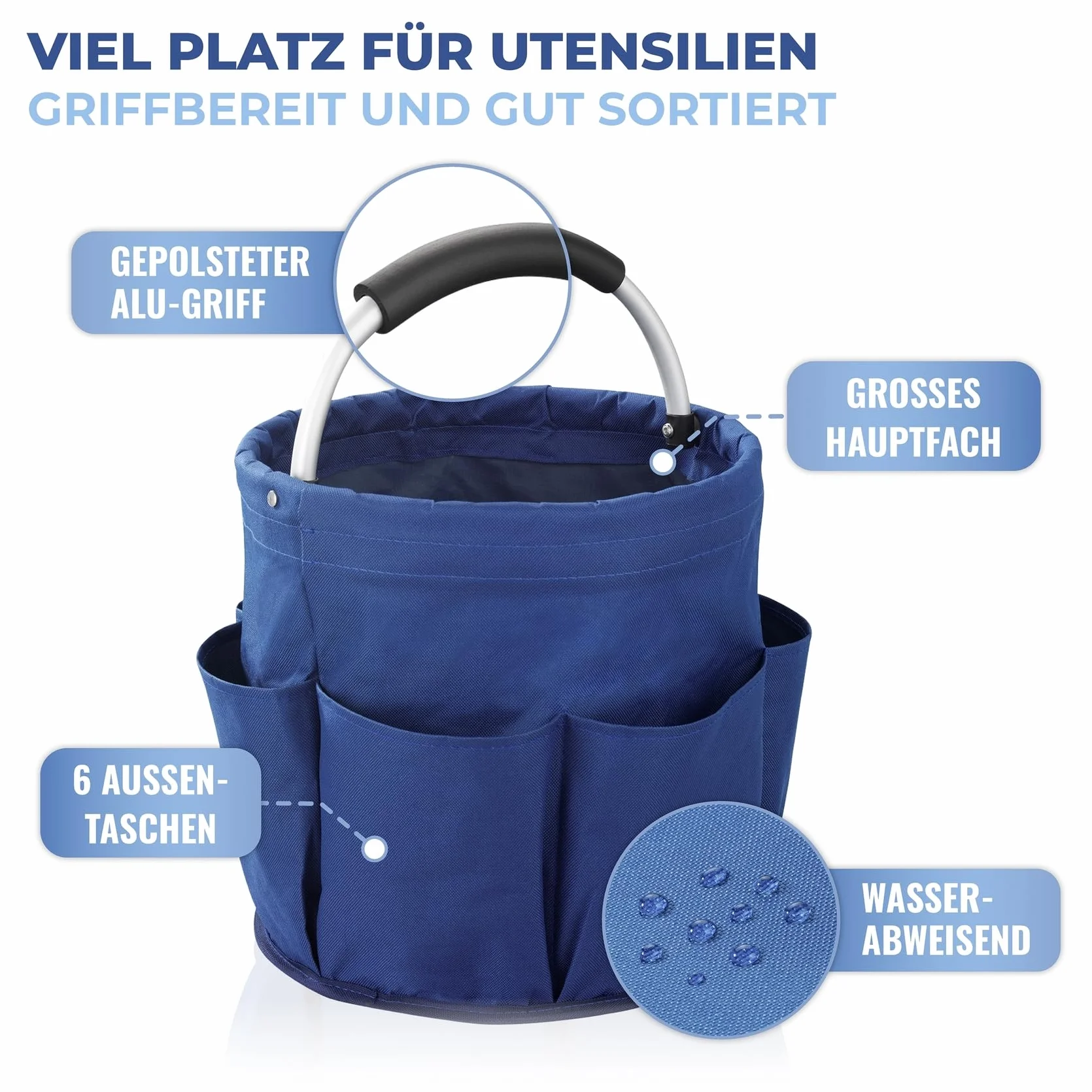 WENKO Uniwersalny organizer na przybory do czyszczenia 28 x 26,5 x 28 cm niebieski