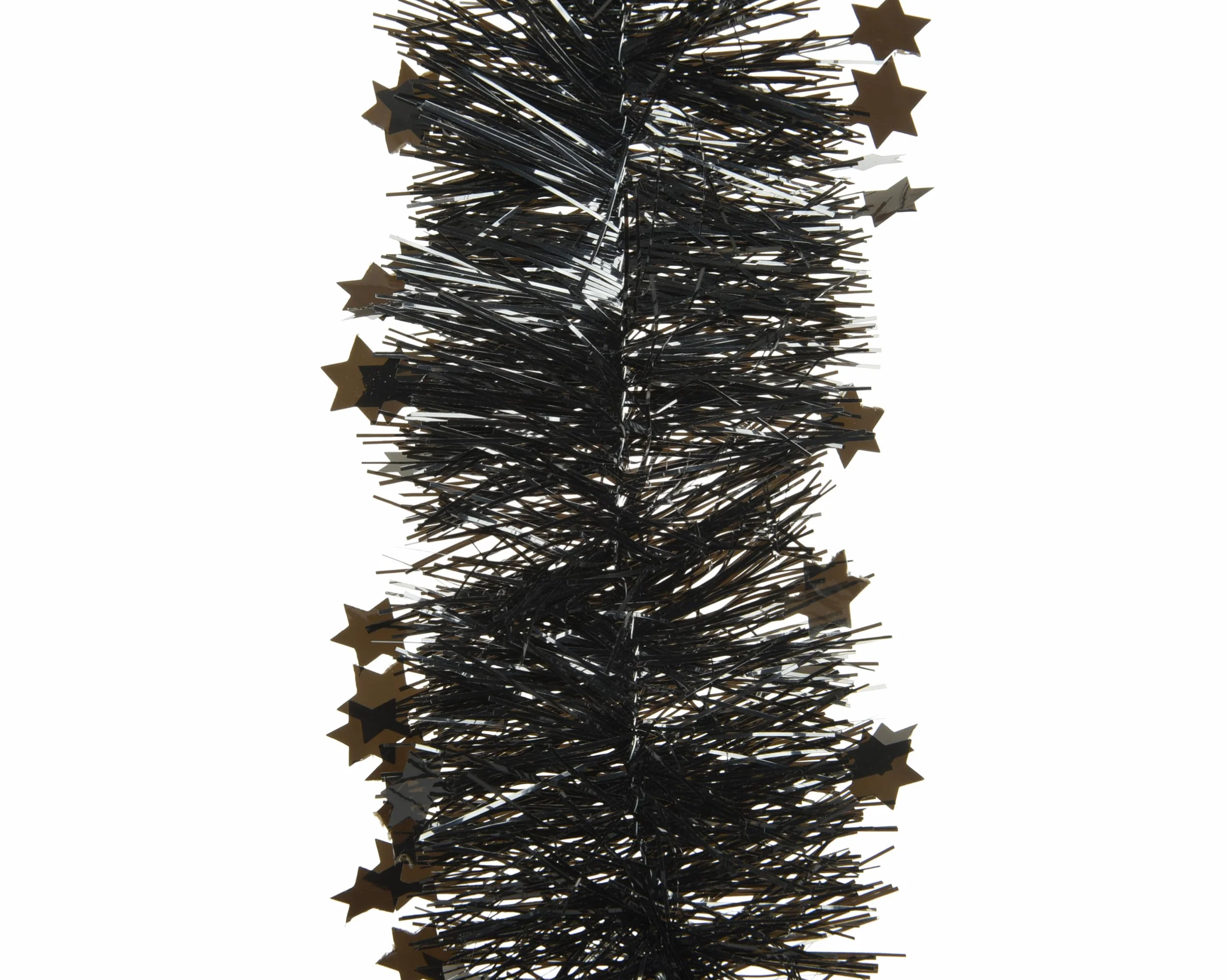 Decoris Girlanda bożonarodzeniowa 2,7 m x 9 cm z gwiazdami - girlanda z gwiazdami - girlanda z gwiazdami - Guirlande Lametta d10h270 cm zwart - czarna