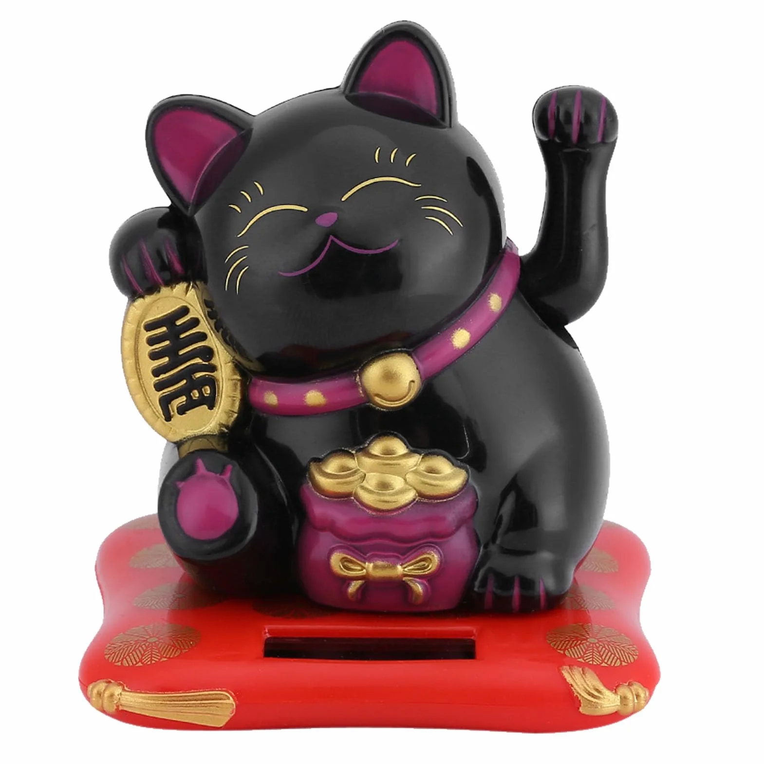 Maneki Neko machający kot, zasilany energią słoneczną, słodki kot, kot, szczęście, kot, powitalny kot, dekoracja do domu i samochodu, macha z tworzywa sztucznego