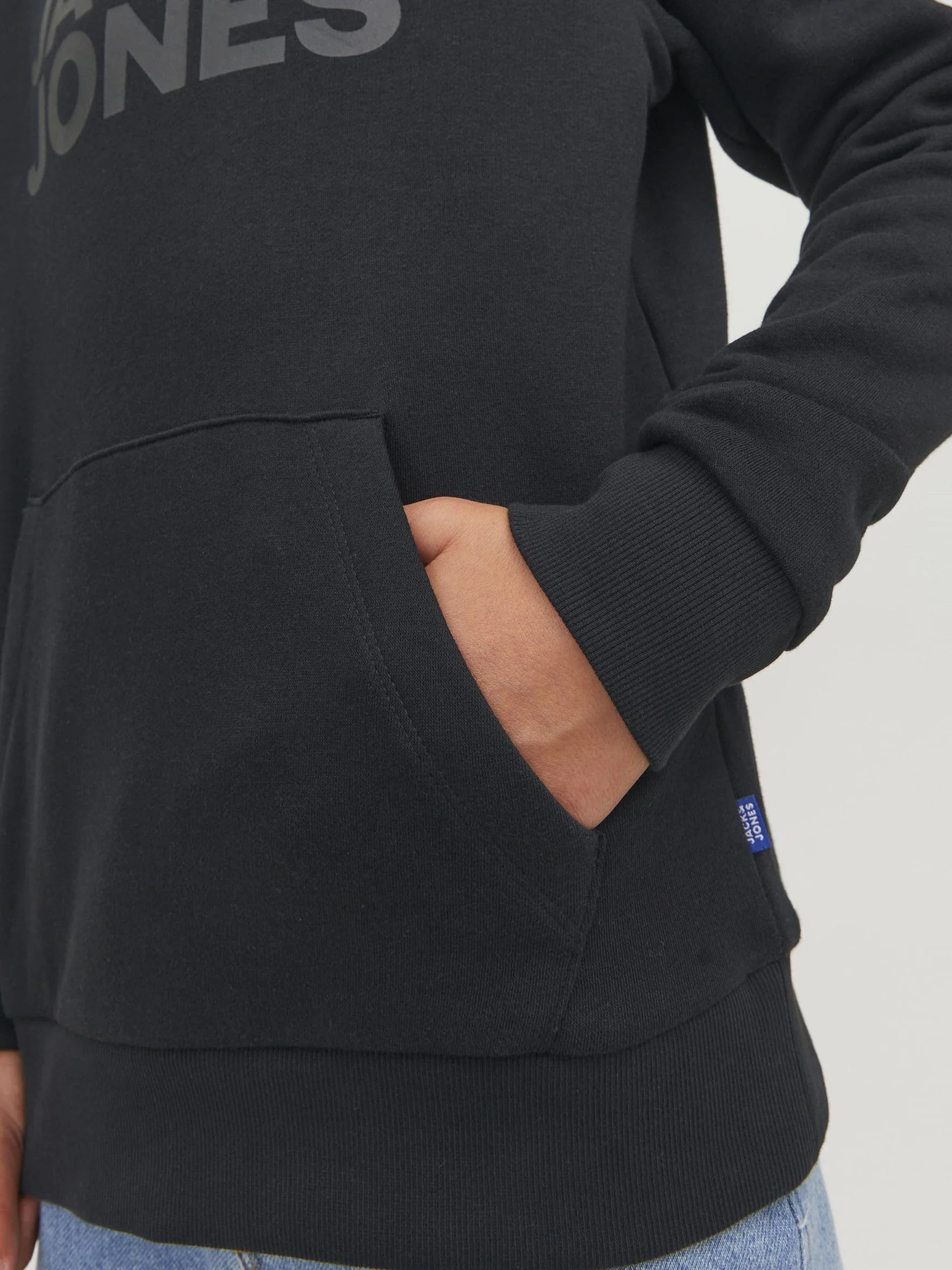 Bluza z kapturem Logo JACK & JONES Klasyczny Sweter z kieszeni± kangurka JJECORP