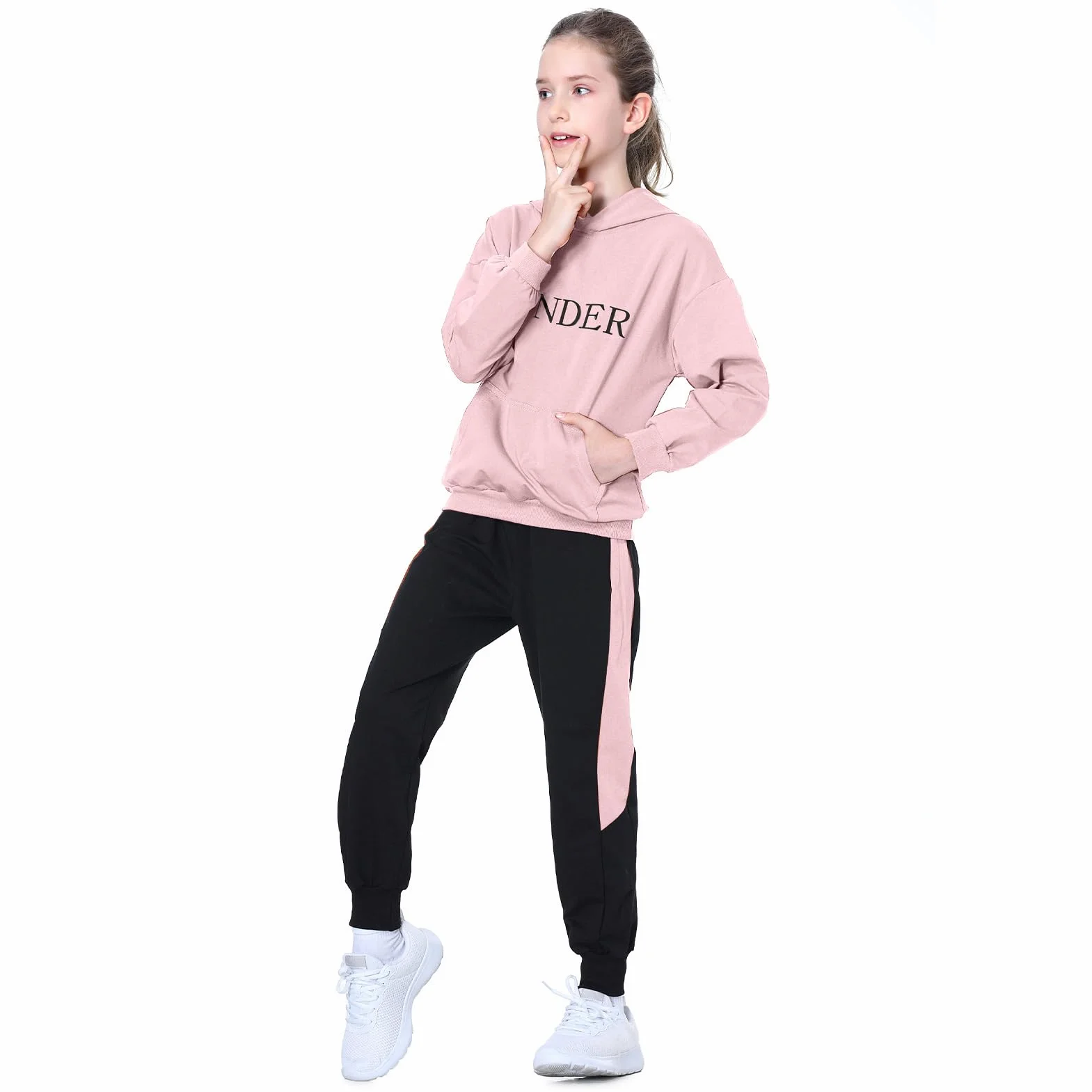 Bluza z kapturem Amur Leopard Costume Jogging Dziecięcy dres Dziewczęcy Zestaw Sportowy 2 szt. + Spodnie do joggingu na wiosnę jesień