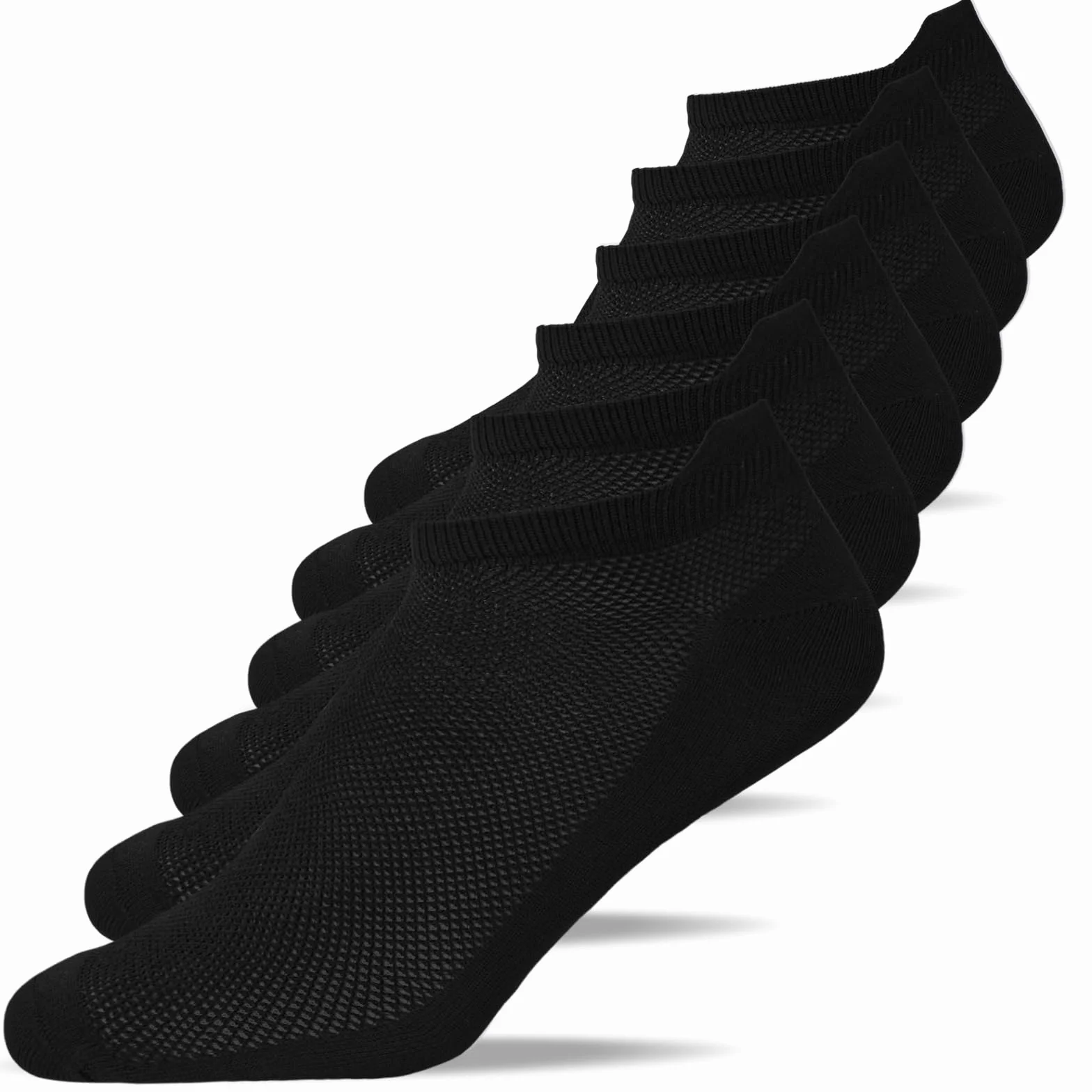 Skarpetki Biegowe Mężczyzn Kobiet 6 Par, Białe i Czarne Oddychające Krótkie Skarpety Sportowe Letnie, Szybkoschnące Lekkie Skarpetki Do Kostki Do Biegania Joggingu