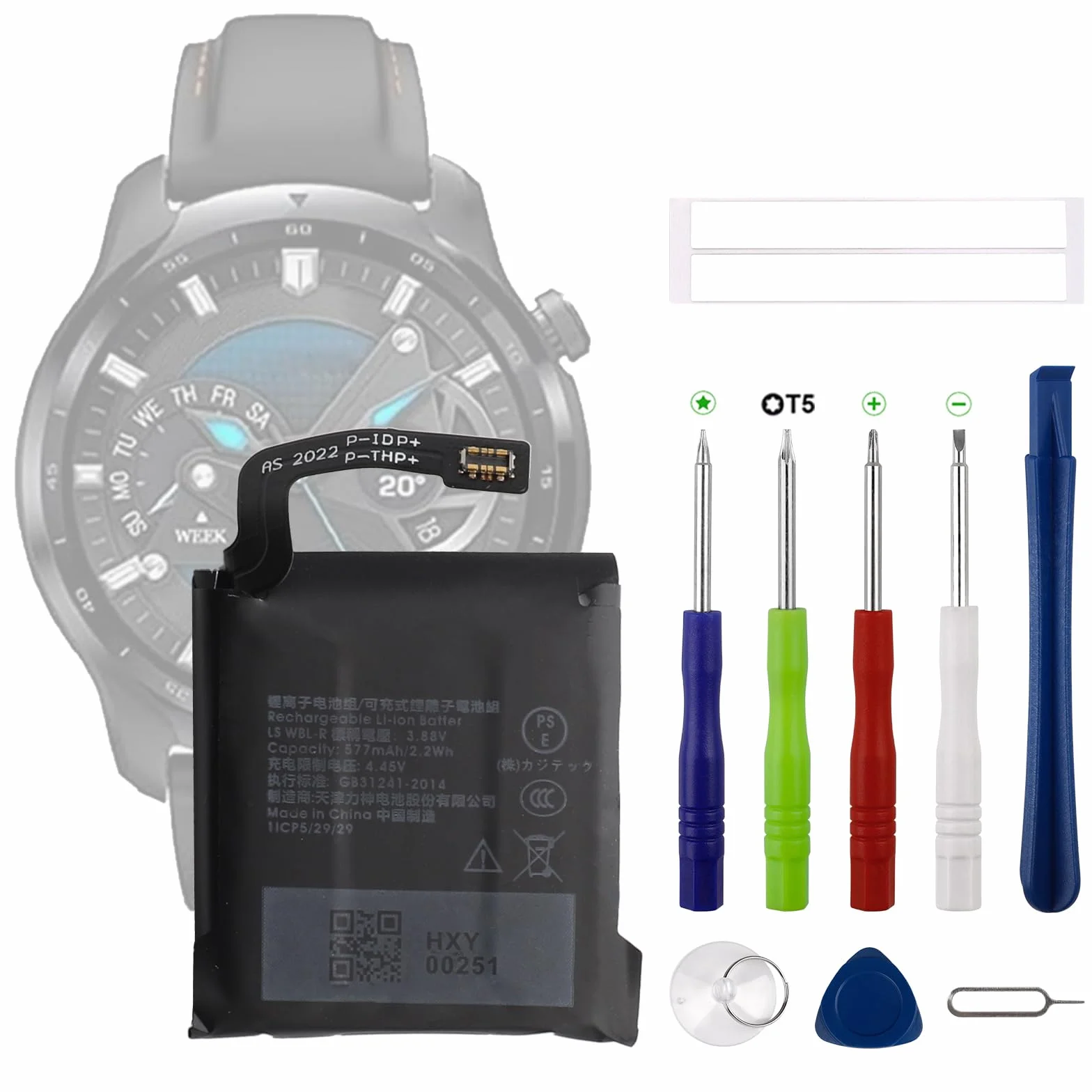 mAh nowy LS WBL-R akumulator zastępczy kompatybilny z Tic-Watch Pro 3 SP492929SI WH1101 Smartwatch