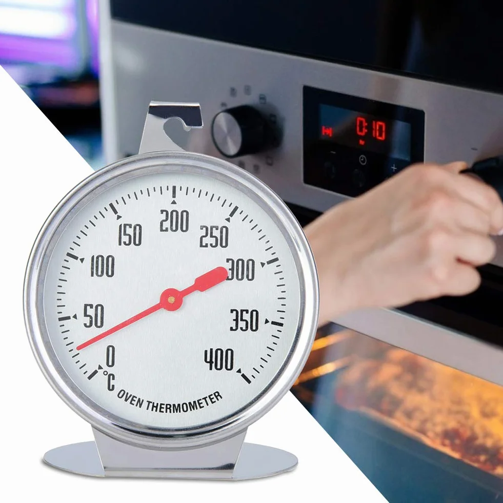 Termometr do piekarnika ze stali nierdzewnej 0-400°C z dużym pokrętłem