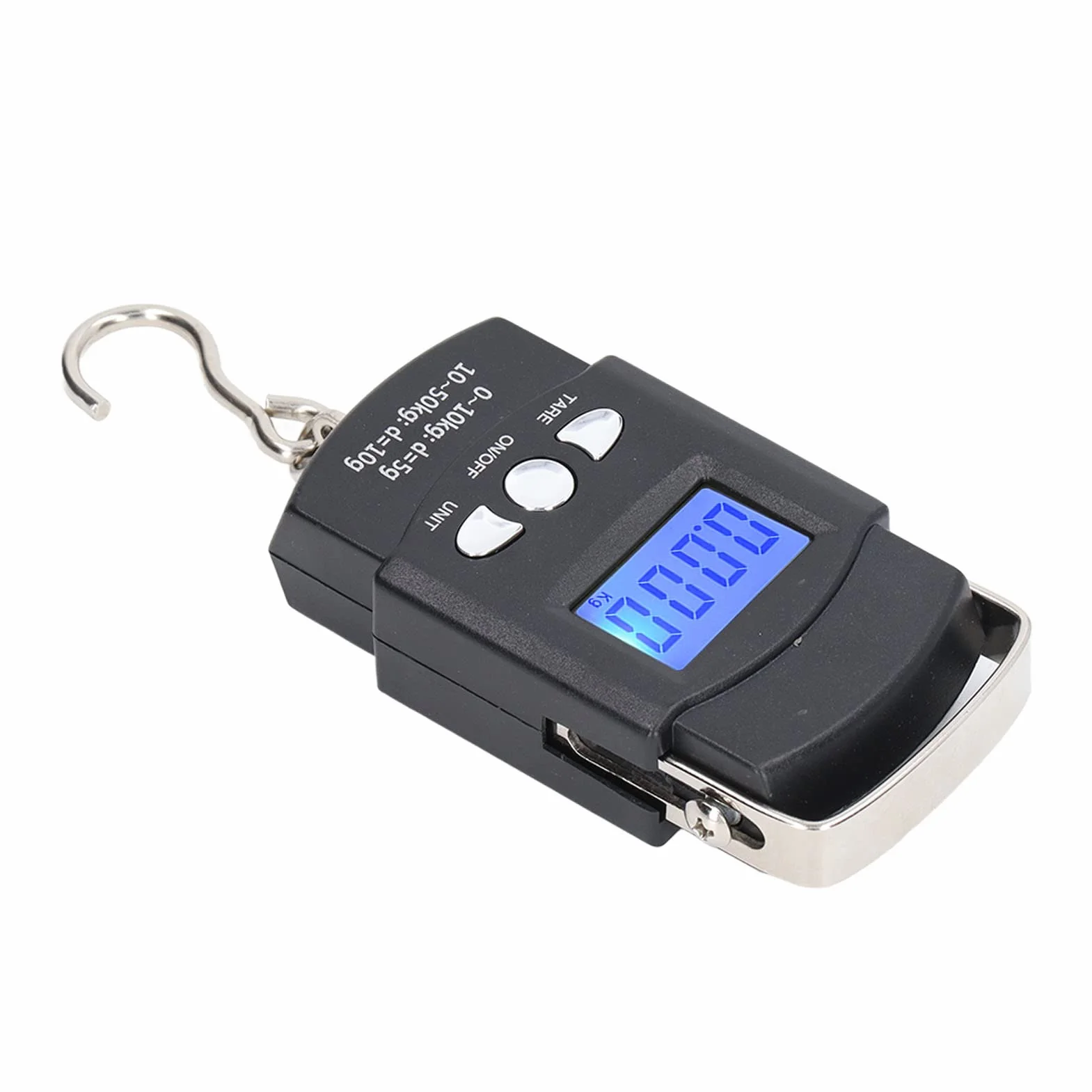 Elektroniczna Waga Hakowa 50kg z LCD, kg/Oz/Lb, Wielofunkcyjna do Bagażu i Zakupów, z 1m Ukrytą Taśmą Mierniczą