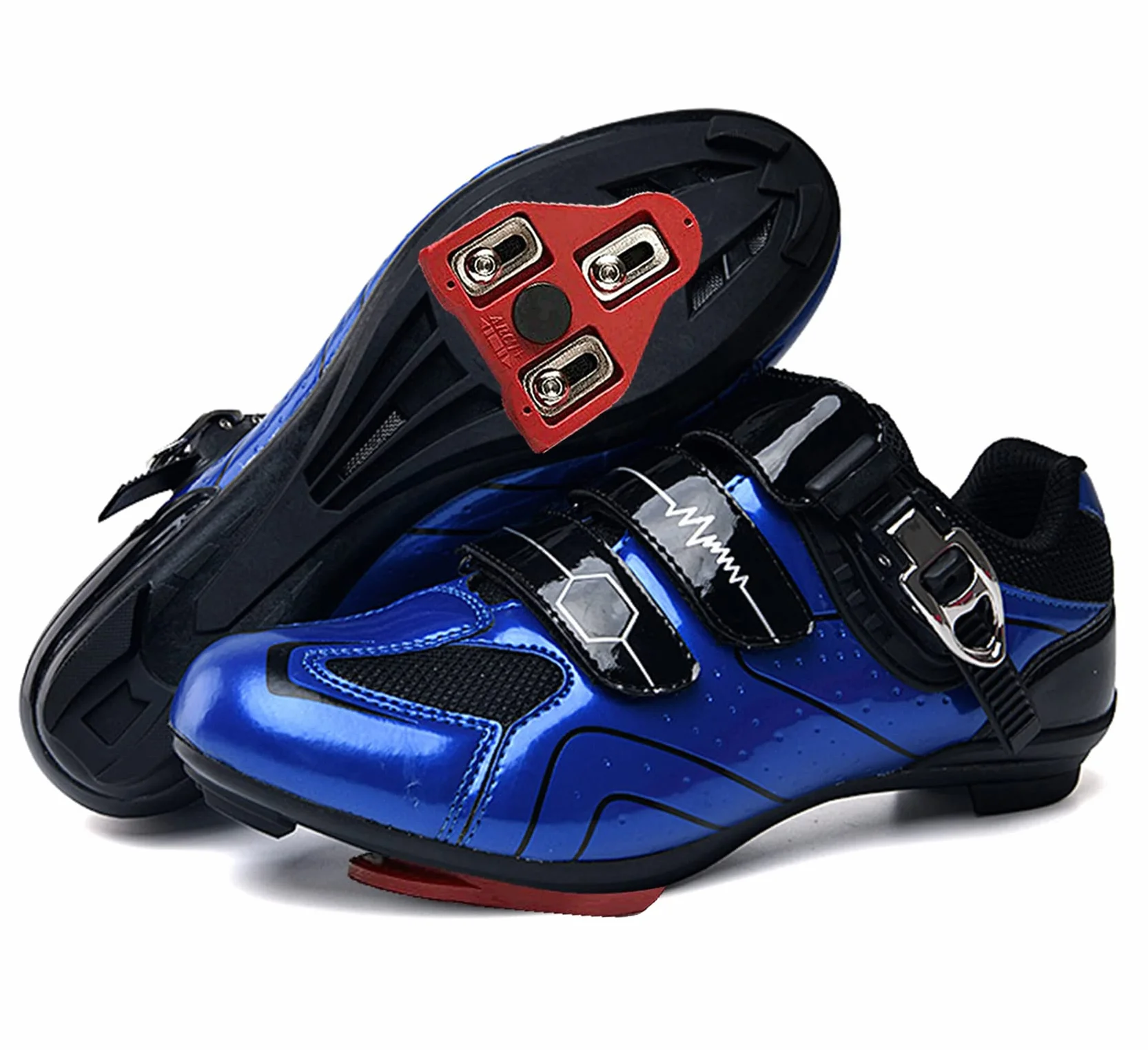 Buty Rowerowe Męskie, Rowerowe Buty Rowerowe Rowerowe Obrotowe Sznurowanie Za Pomocą Kompatybilnego Buta Z Pelotonem Z Spd I Delta(43 EU, Blue)