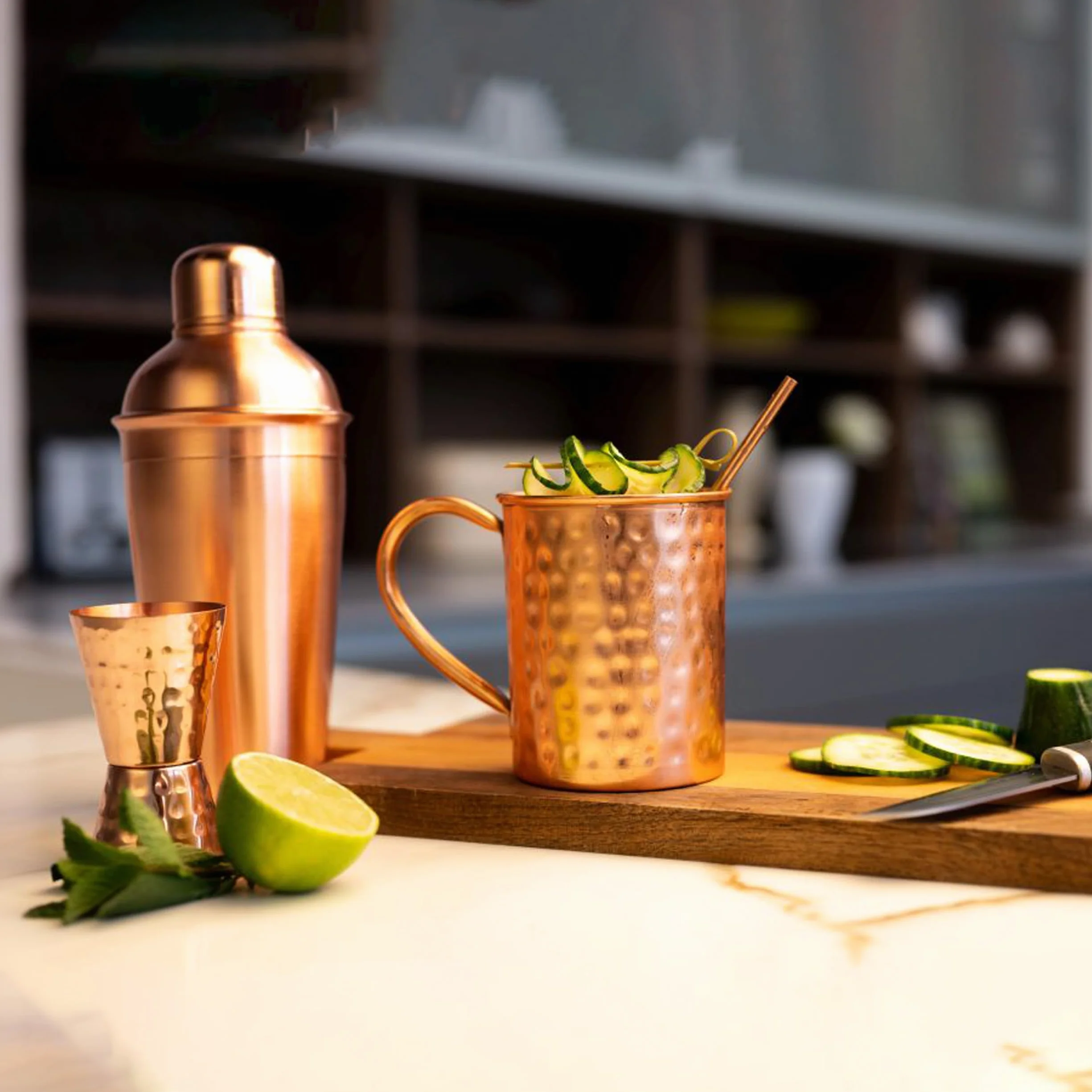 NKlaus kubek miedziany 100% czysta miedź 500 ml Moscow Mule 2 x 145 g