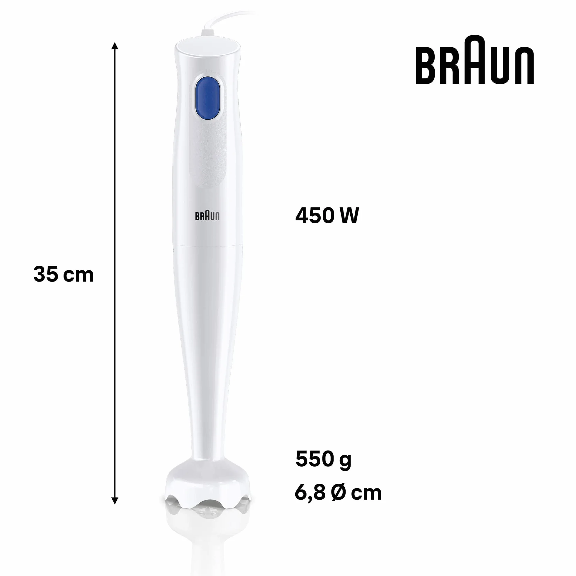 Braun Mikser Ręczny MQ10.000P MultiQuick 1 450 W Biały