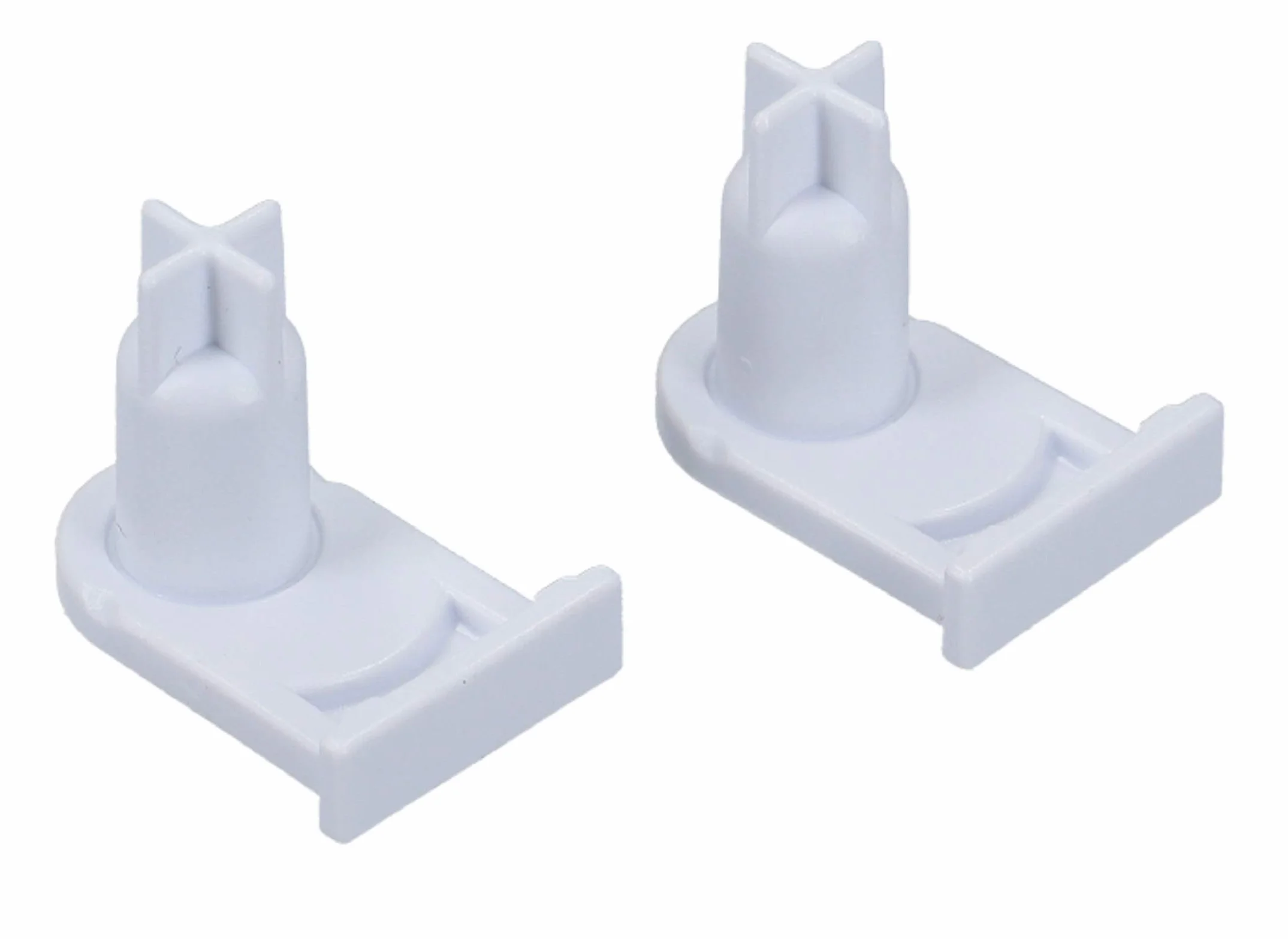 DL-pro 2 x gniazdo zawiasowe do drzwi Bosch Siemens 00169301 169301 Miele 5384490 gniazdo do lodówki, zamrażarki, zawias 25 x 15 mm, tworzywo sztuczne, kolor biały