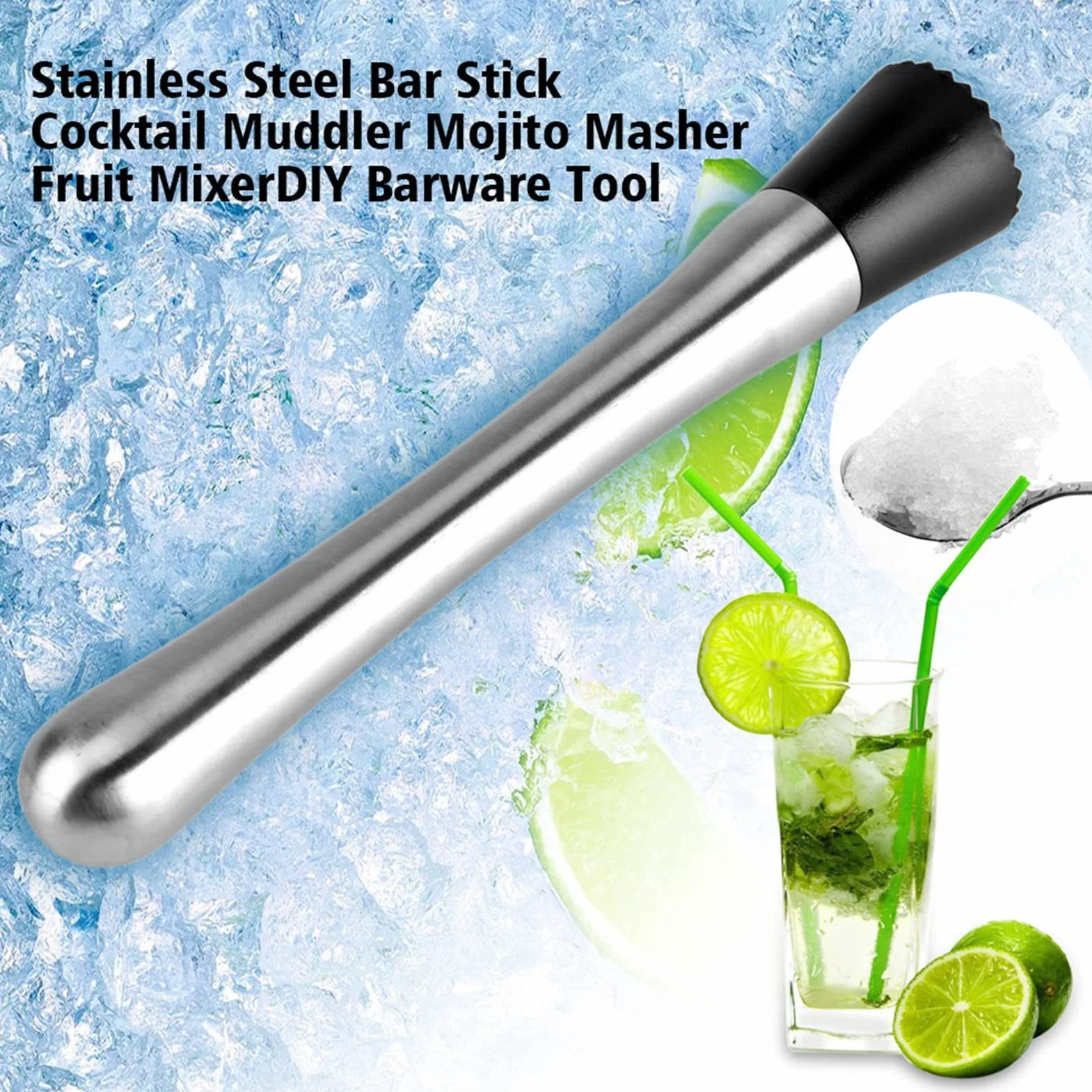 łyżka barowa ze stali nierdzewnej do mieszania koktajli ubijak mojito masher
