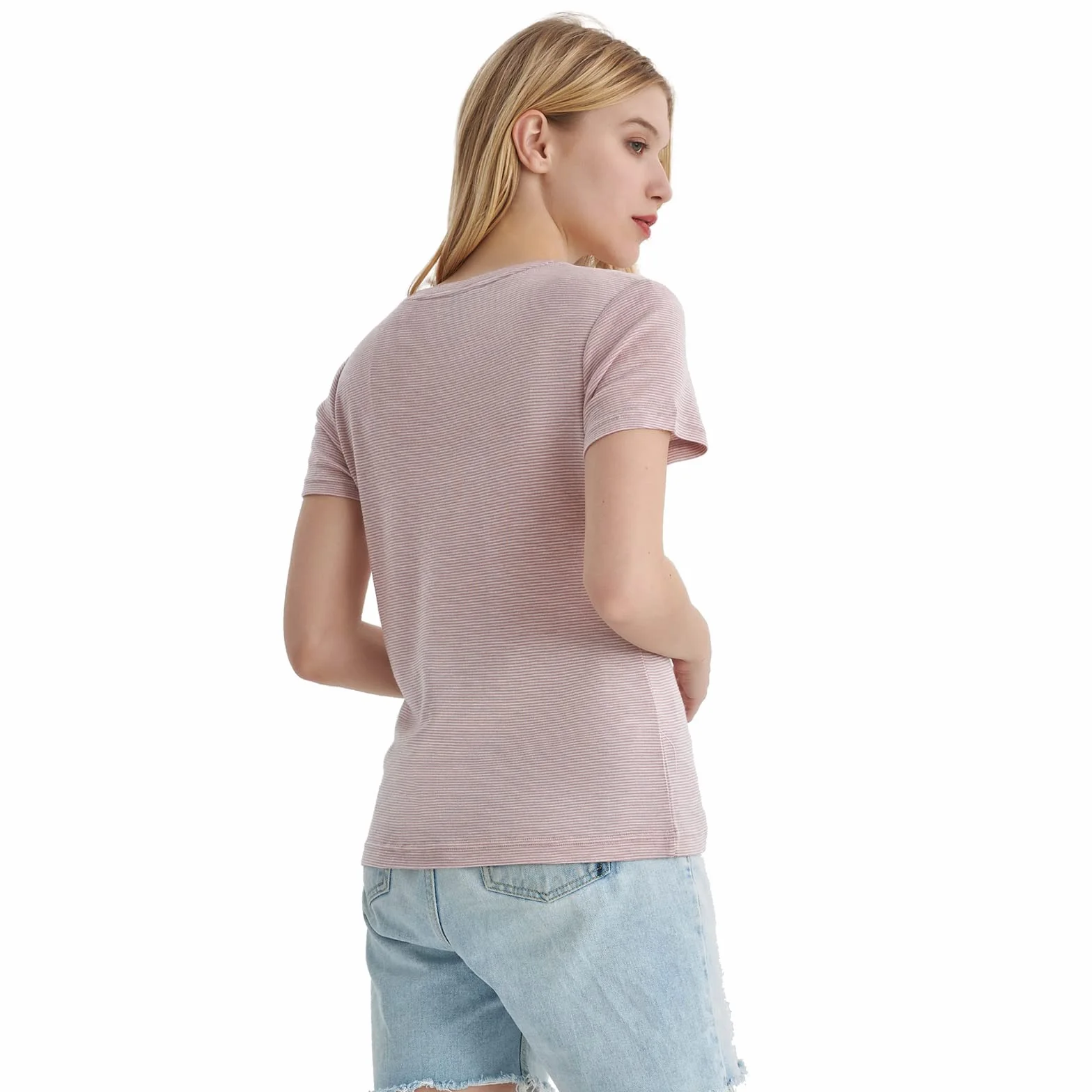Merino Protect 100% Merino Wełna T-Shirt Damski Z Okrągłym Dekoltem Krótki Rękaw Odzież Podstawowa Antyodorowa Nadająca Się Do Podróży I Trekkingu T-Shirt