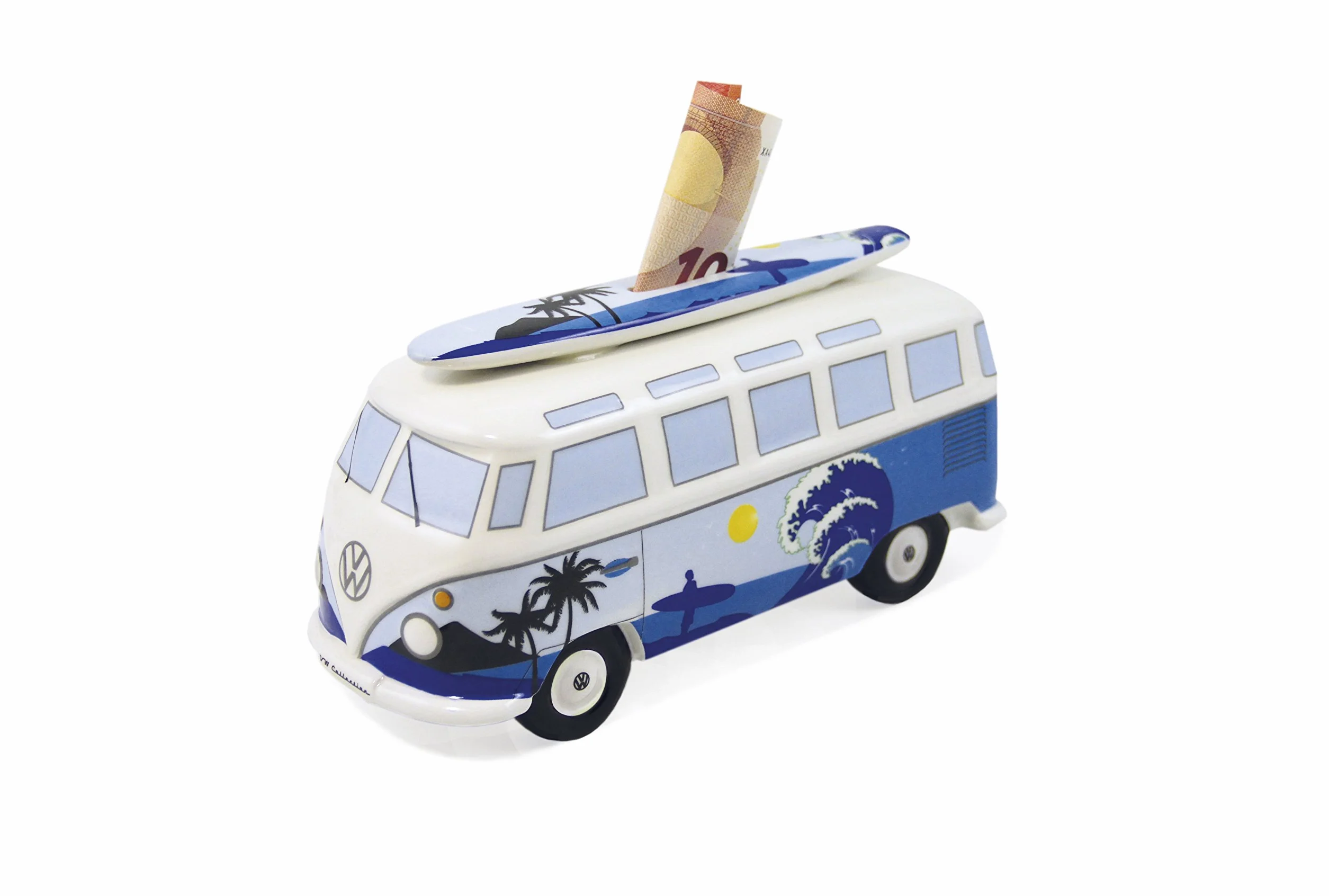 BRISA VW Collection Volkswagen Savings Bank skarbonka z deską surfingową T1 Bus Samba Surf Blue