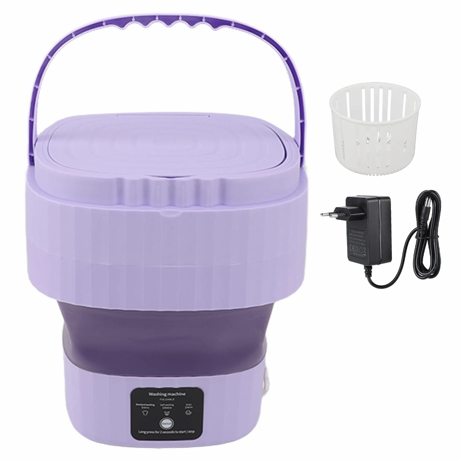 Mini pralka, składana przenośna pralka, niski poziom hałasu do mieszkania (PURPLE)
