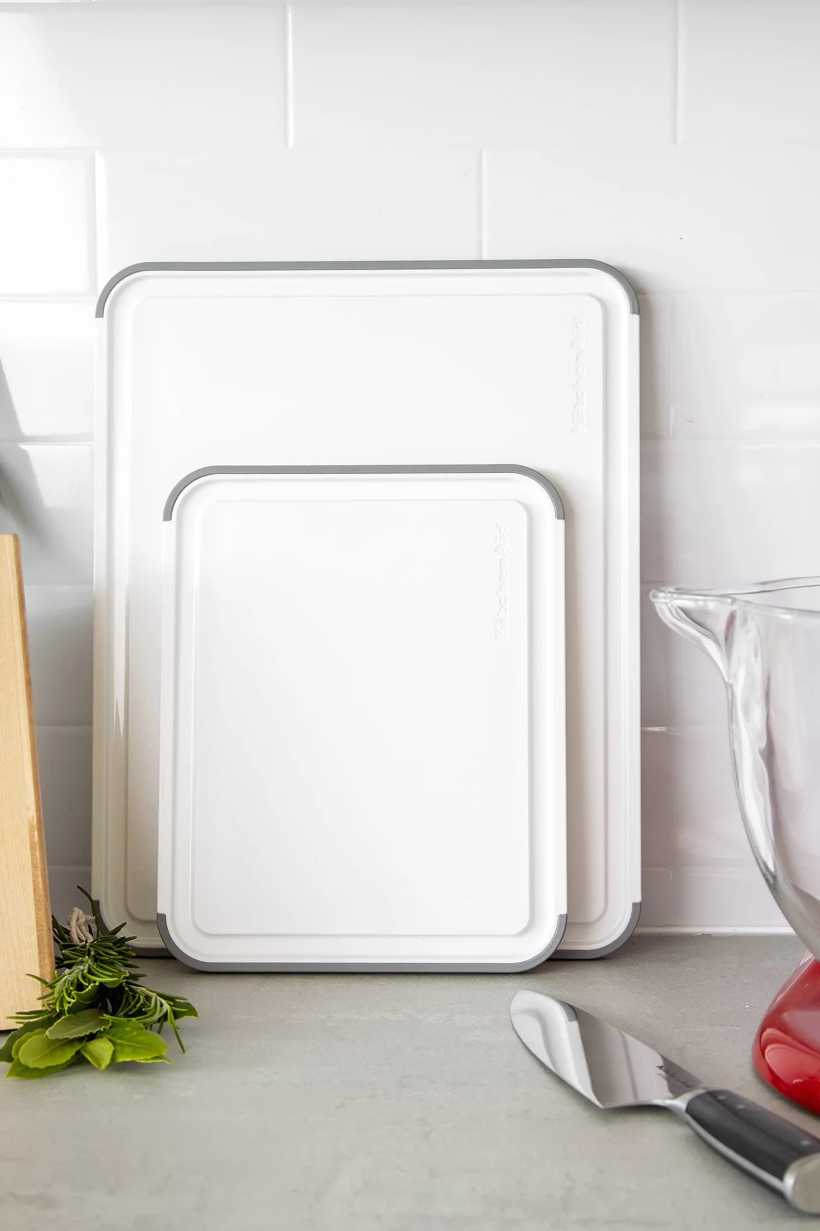 KitchenAid Deski do krojenia 2 szt antypoślizgowe BPA free polipropylen 20x25 cm 35x28 cm