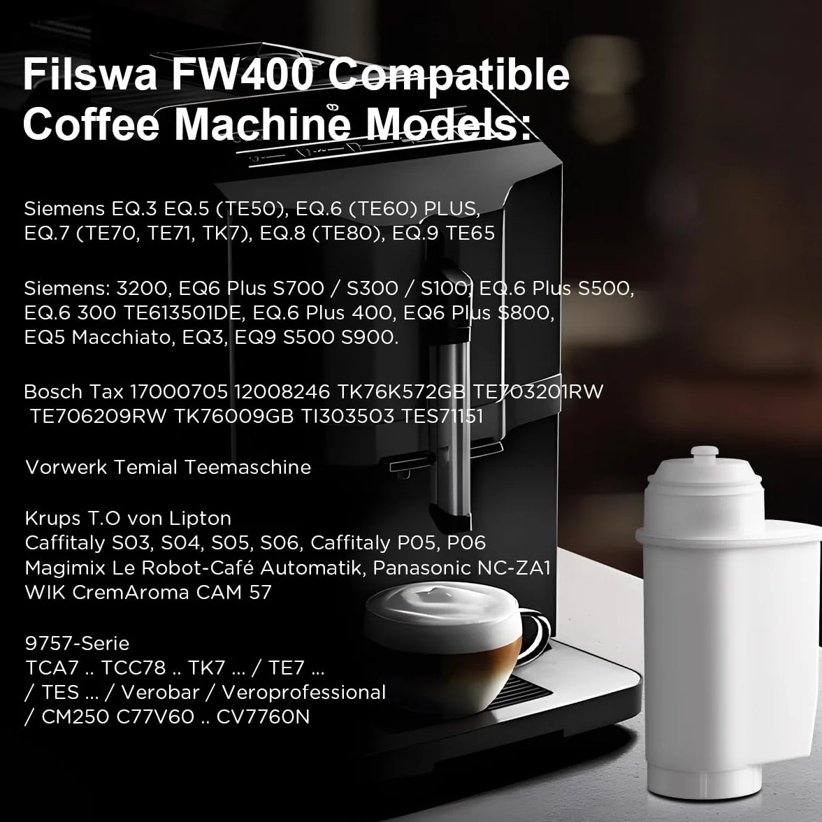 Filswa ekspres do kawy z filtrem wody do Siemens EQ-Series EQ6 Plus S700 EQ9 S900 S500 EQ500 EQ700 EQ900