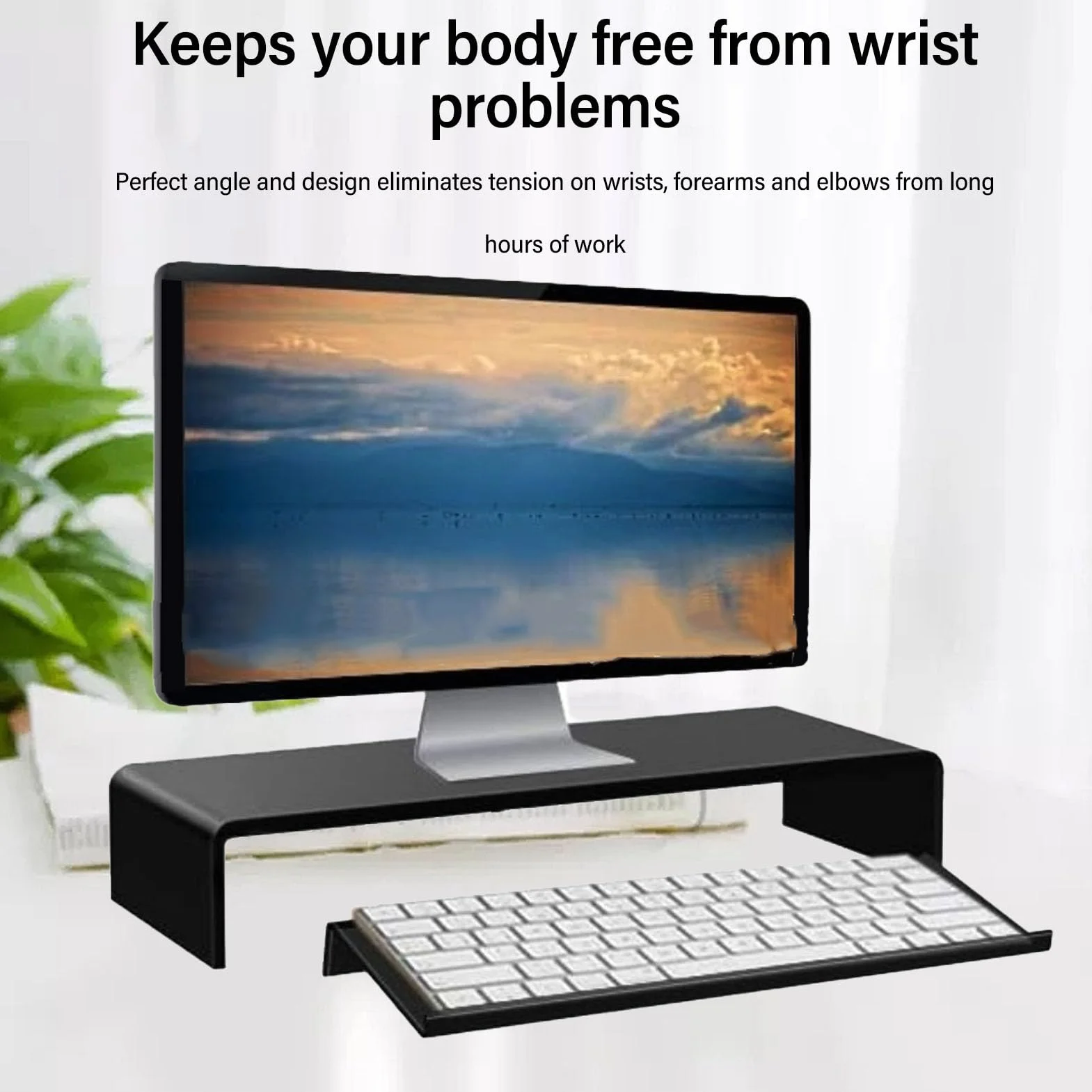 Podstawka pod klawiaturę Odchylana Ergonomiczna Niska przednia warga Polerowane wykończenie