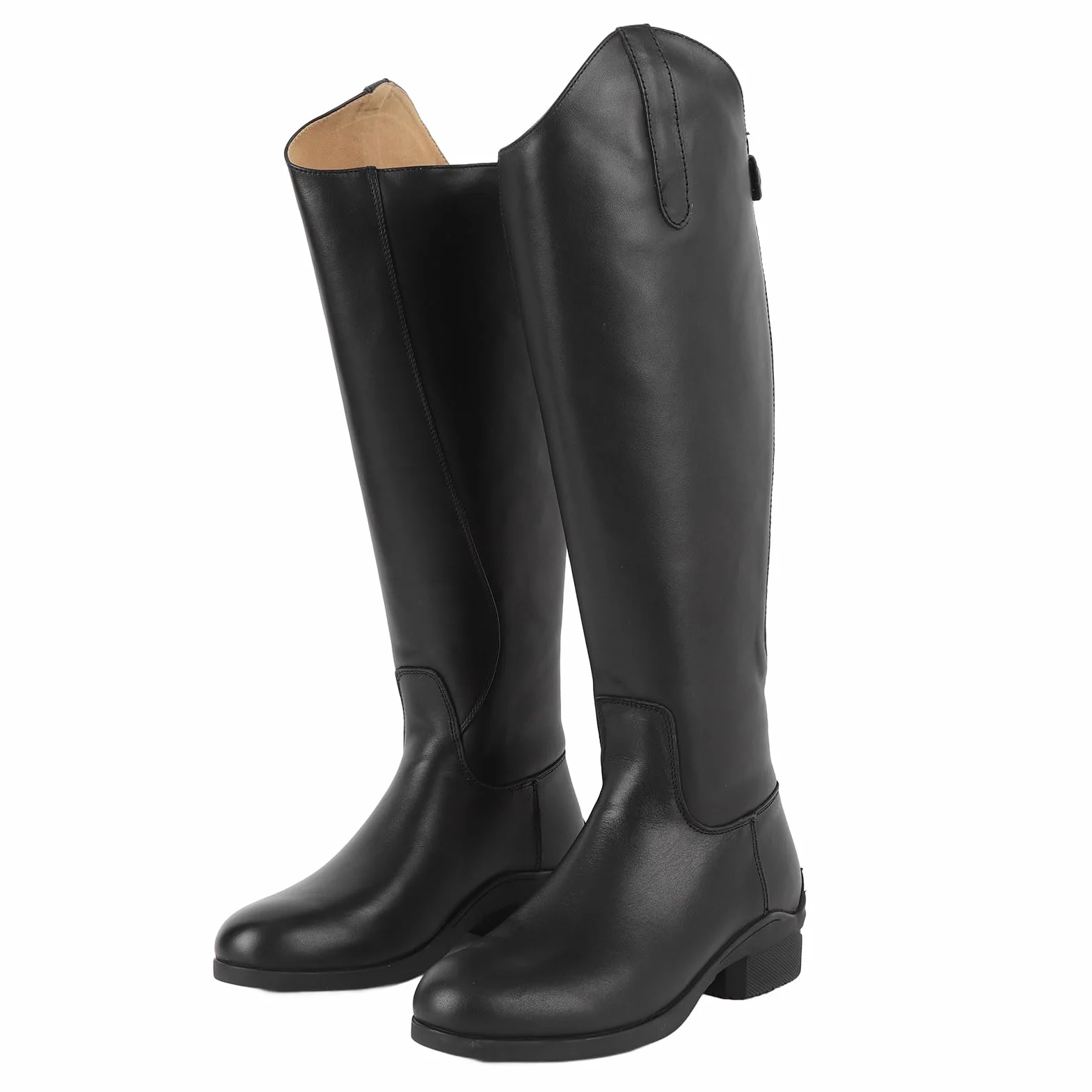 RiToEasysports Wysokie Buty Jeździeckie, Unisex Buty Jeździeckie do Codziennego Treningu z Tylnym Zamkiem Błyskawicznym, Skóra EVA