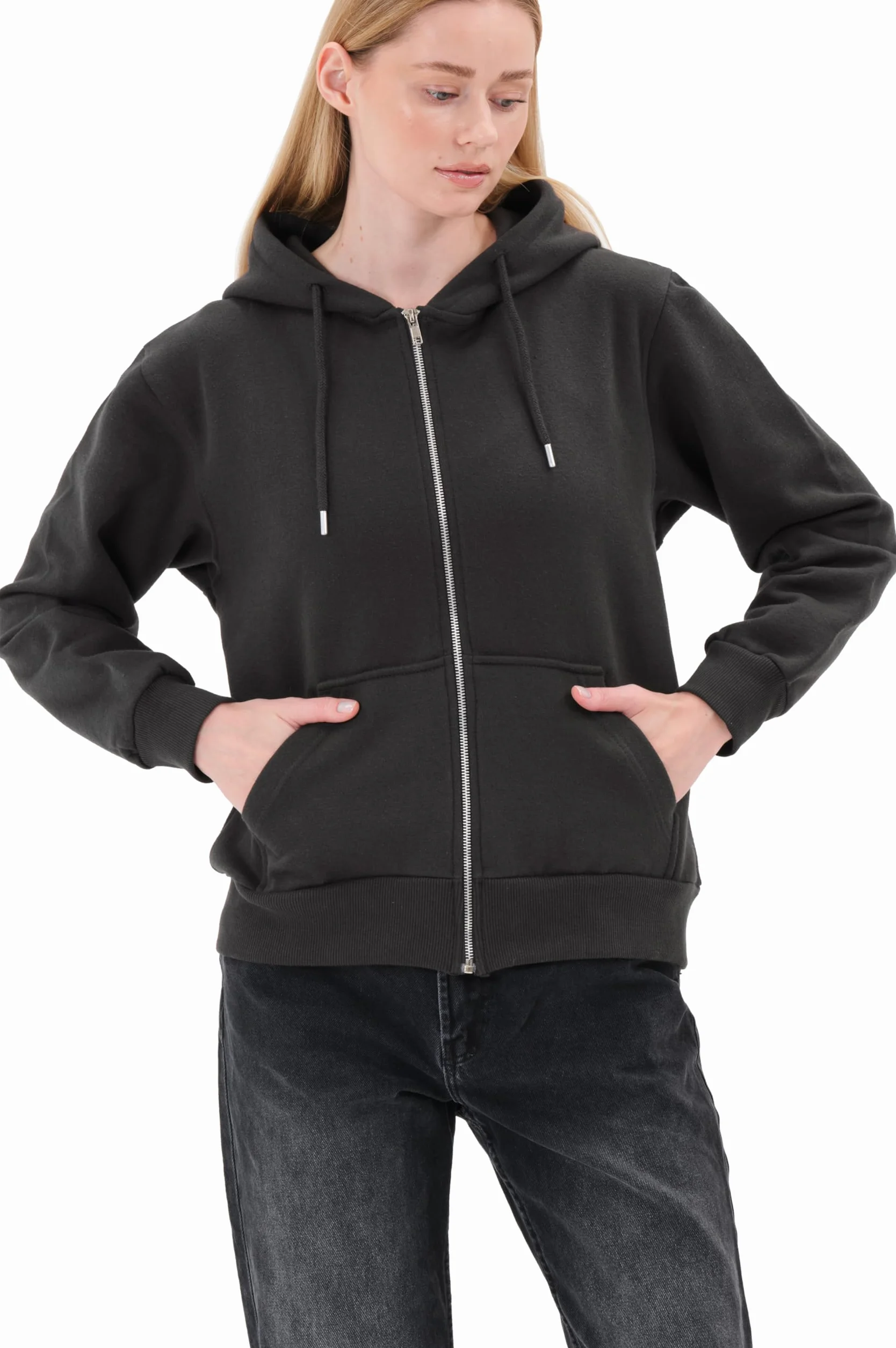 Smith & Solo Damska bluza z kapturem – bluza z kapturem, z okrągłym dekoltem, slim fit, na czas wolny, sportowa koszulka z długim rękawem, bluza treningowa