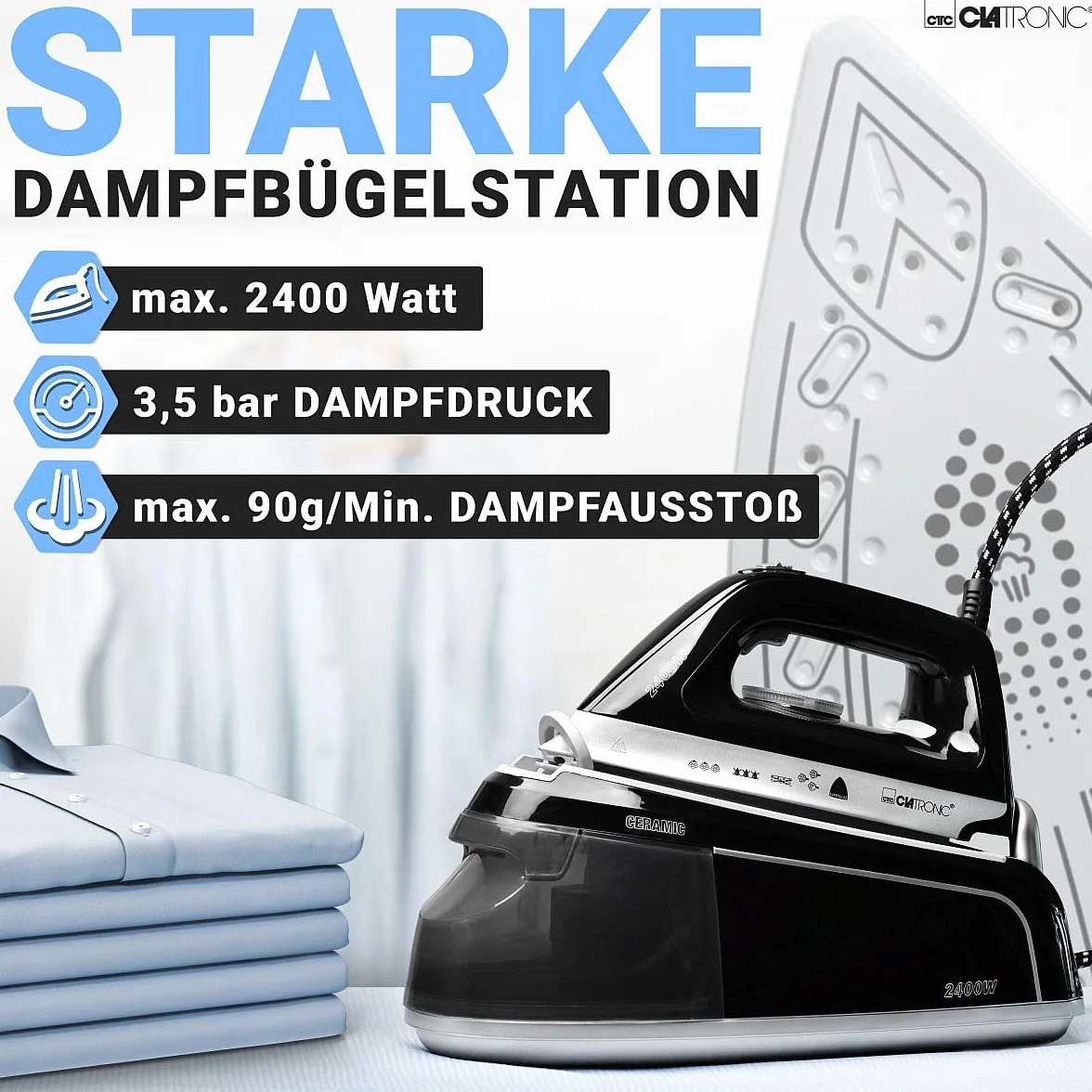 Clatronic Stacja parowa z żelazkiem parowym 3,5 bar 2400 W 1,2 l DBS 3749