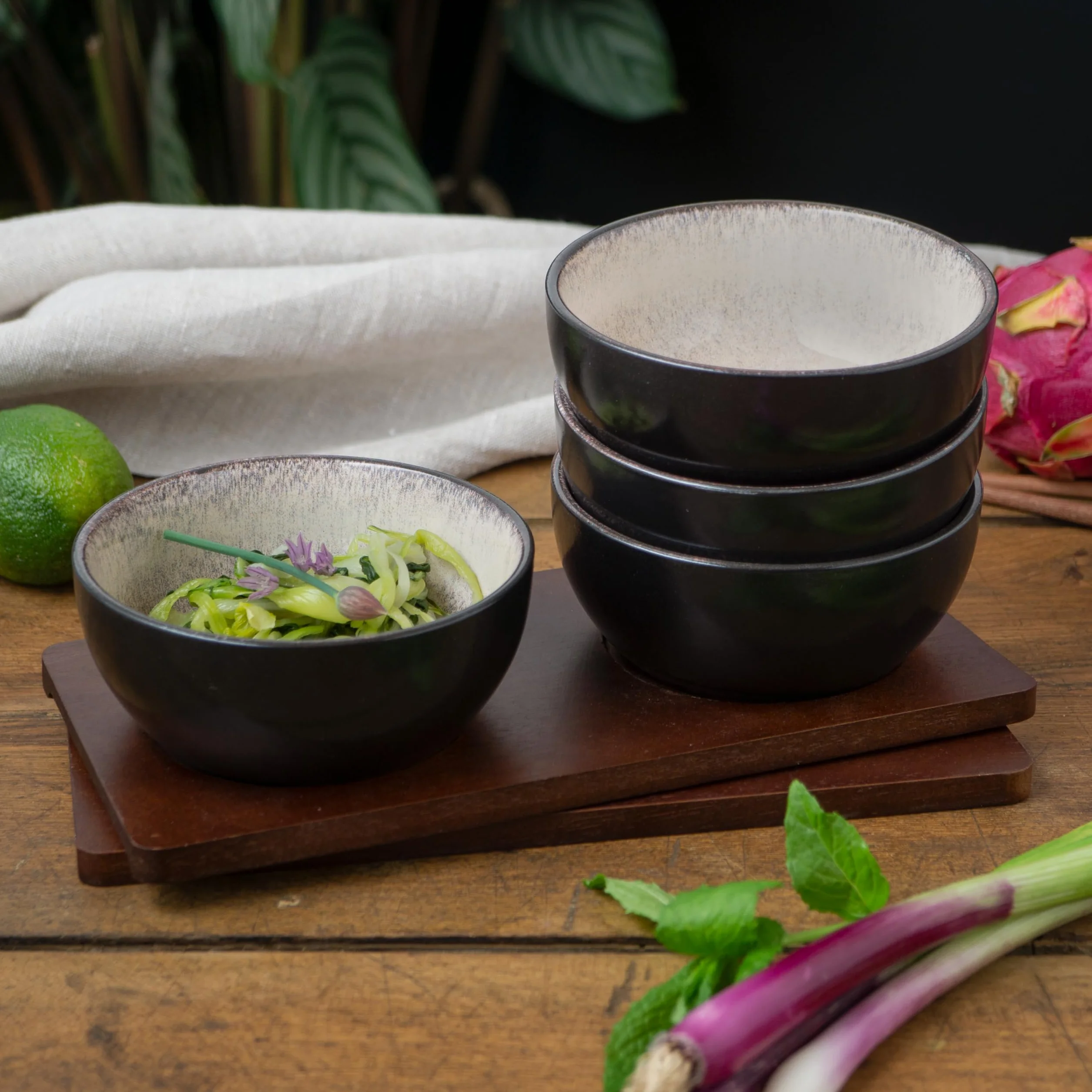 Moritz & Moritz VIDA 4x Miso zestaw misek 12 cm Ø - japoński ceramiczny zestaw naczyń do zupy miso, dipów i przekąsek