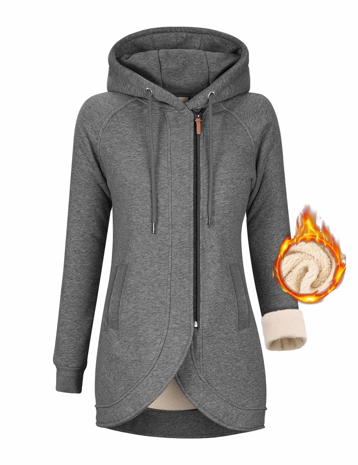 Lonya Damska bluza z kapturem, z zamkiem błyskawicznym, kurtka polarowa, z zamkiem błyskawicznym, kurtka przejściowa, płaszcz casualowy