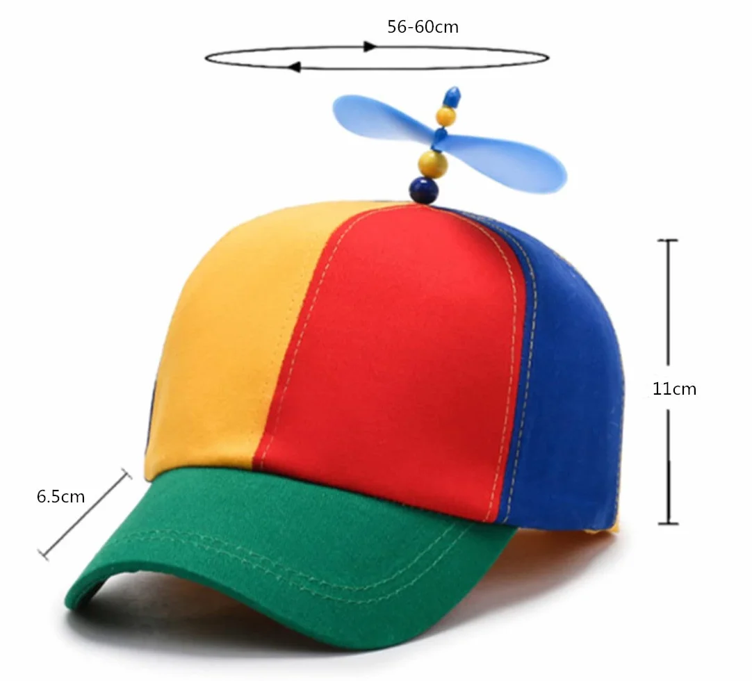 Voarge Czapka śmigła, czapka śmigła, czapka helikoptera, czapka bejsbolówka dla dorosłych i dzieci – regulowany rozmiar (wzór unisex), kolor, m