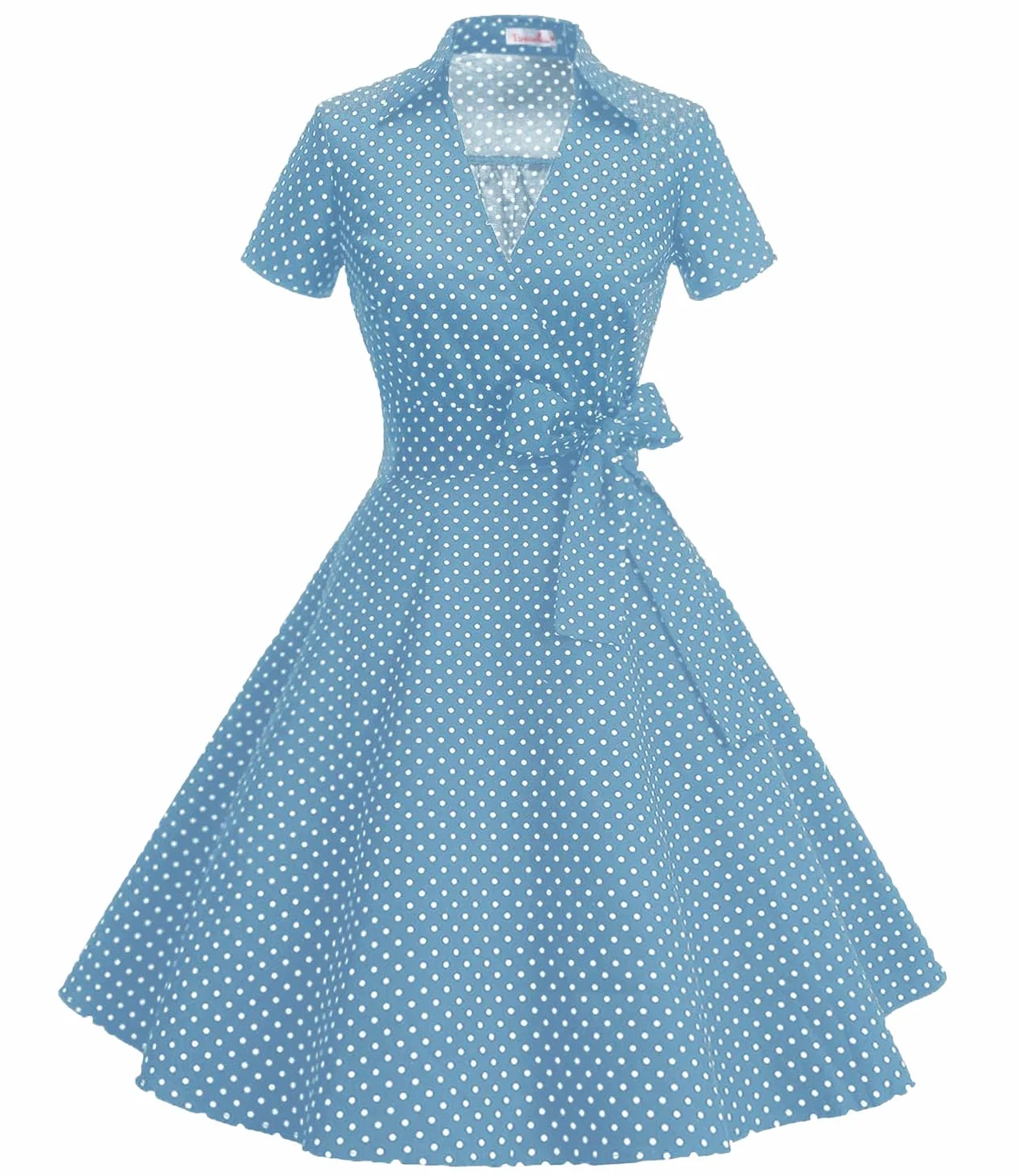 Audrey Hepburn Sukienka damska w stylu lat 50. XX wieku, plisowana, z krótkim rękawem